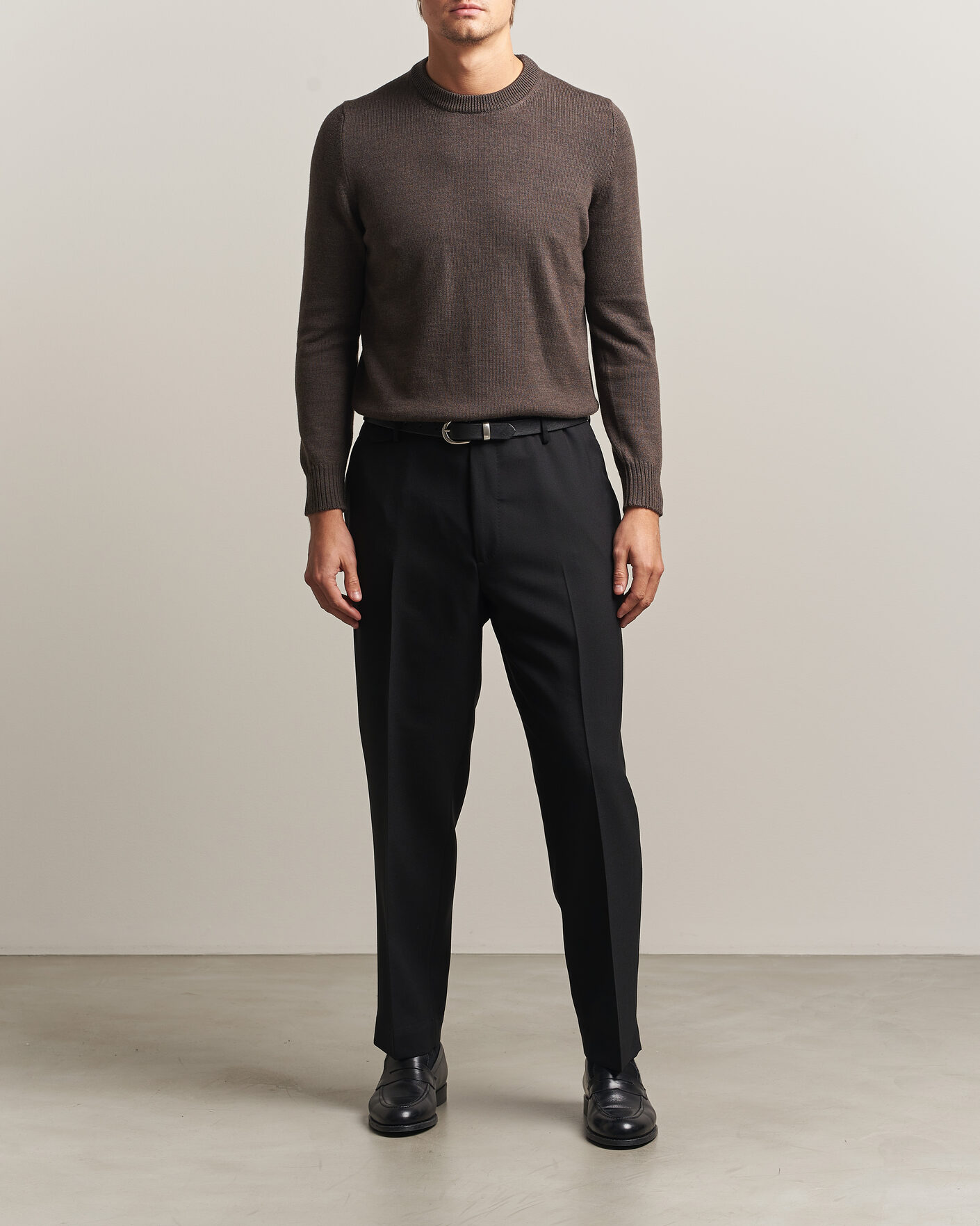 Hombres | Pantalones | Santaniello | Wool Trousers Black