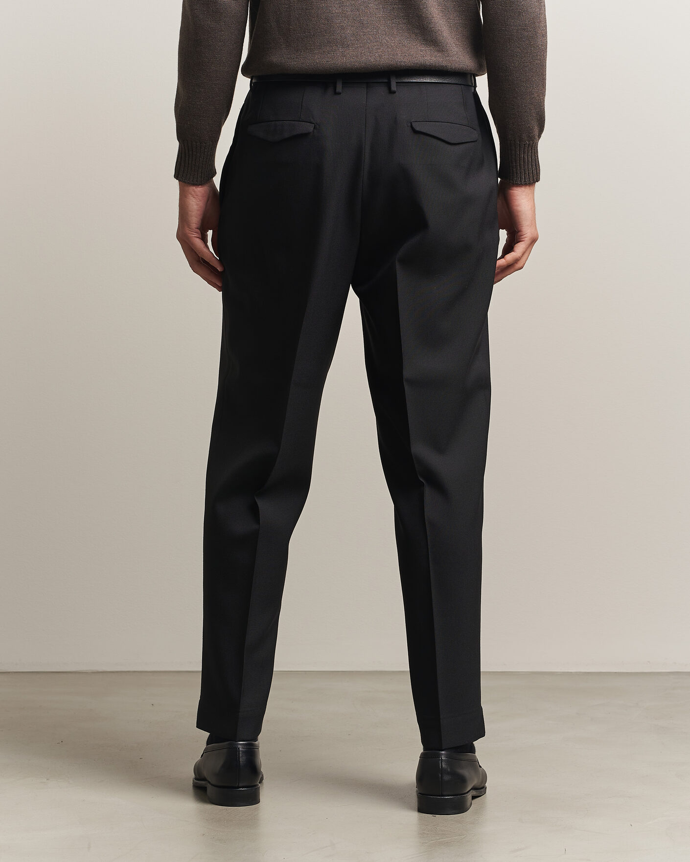 Hombres | Pantalones | Santaniello | Wool Trousers Black