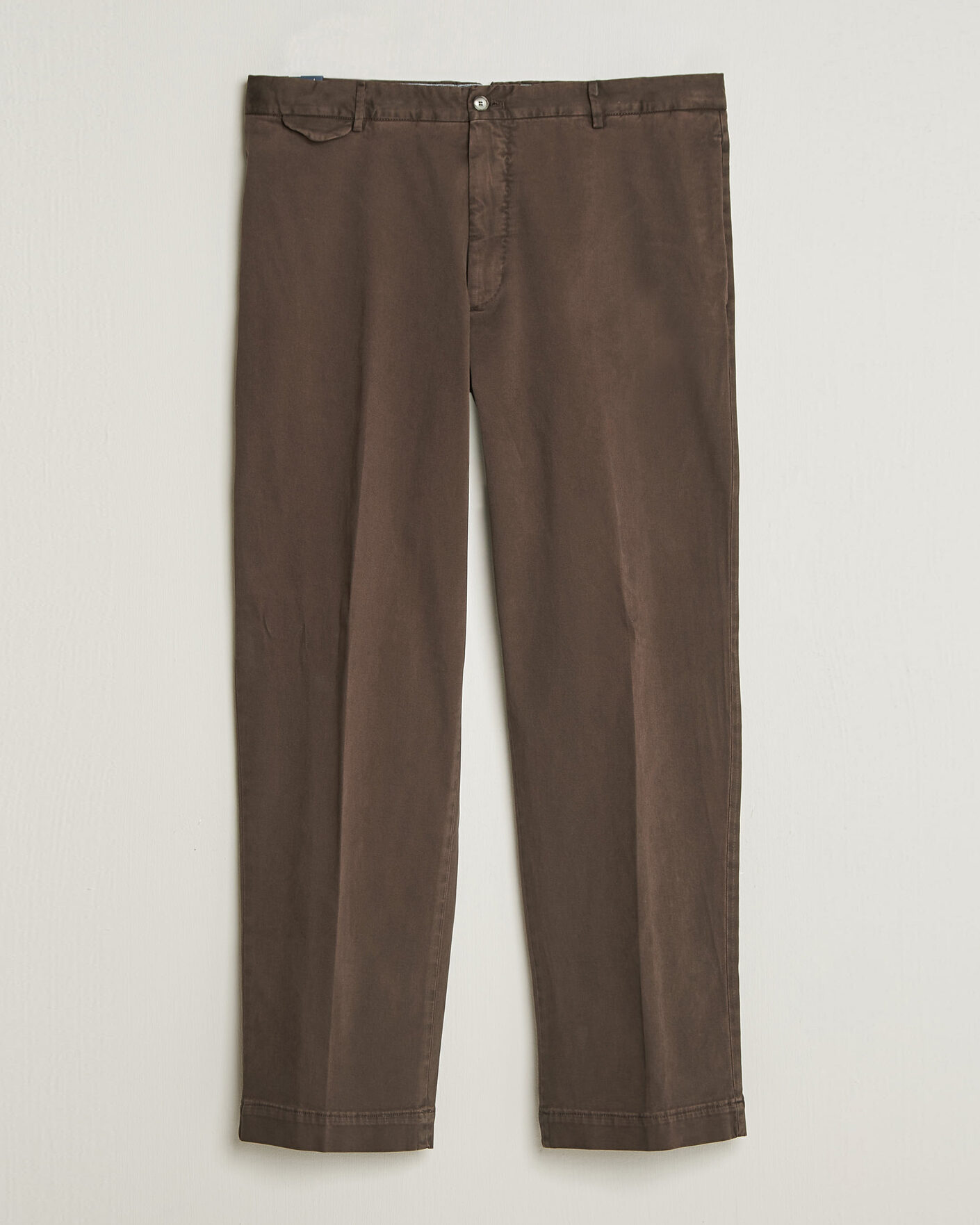 Hombres | Pantalones | Santaniello | Washed Cotton Trousers Brown