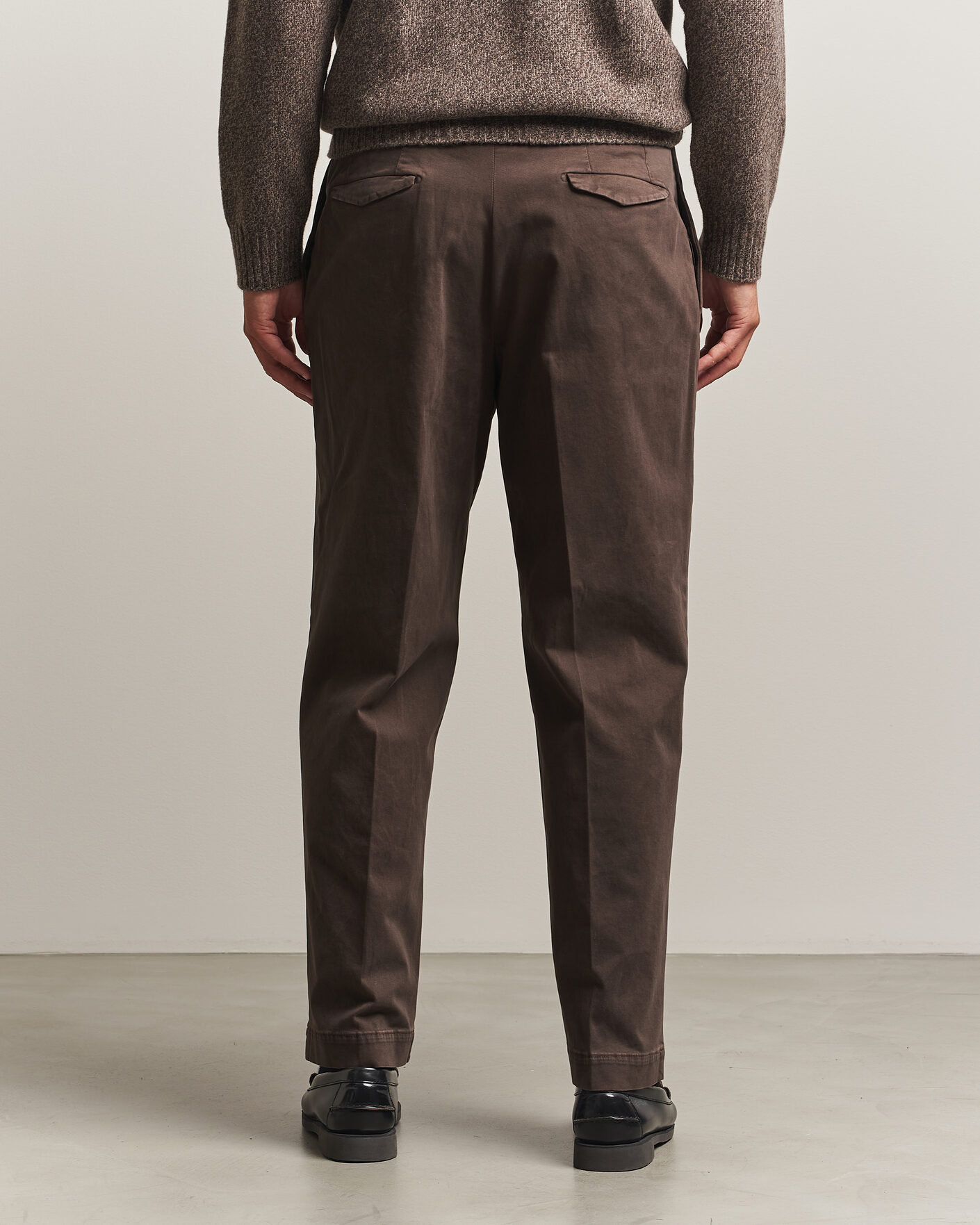 Hombres | Pantalones | Santaniello | Washed Cotton Trousers Brown