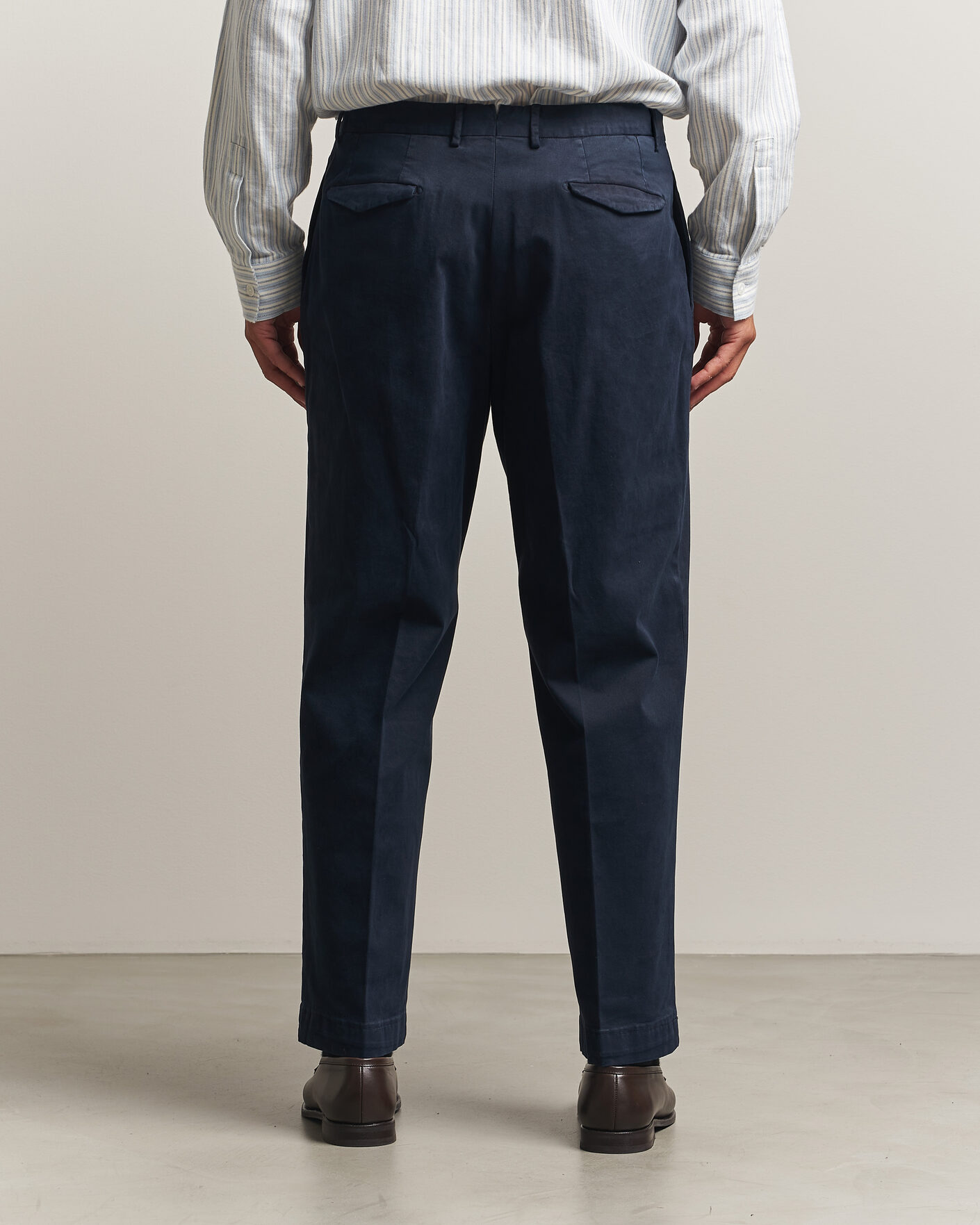 Hombres | Pantalones | Santaniello | Washed Cotton Trousers Navy