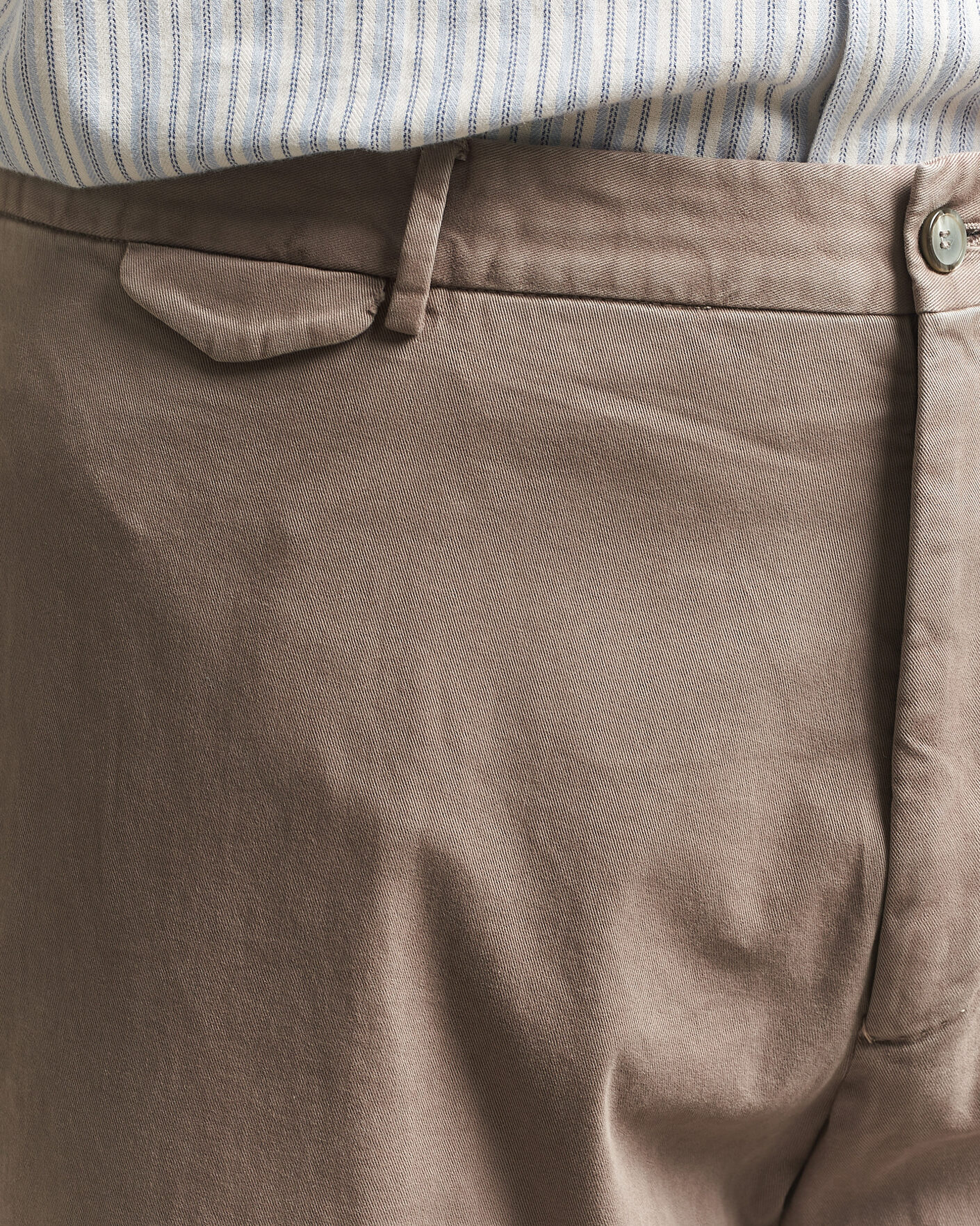Hombres | Pantalones | Santaniello | Washed Cotton Trousers Taupe
