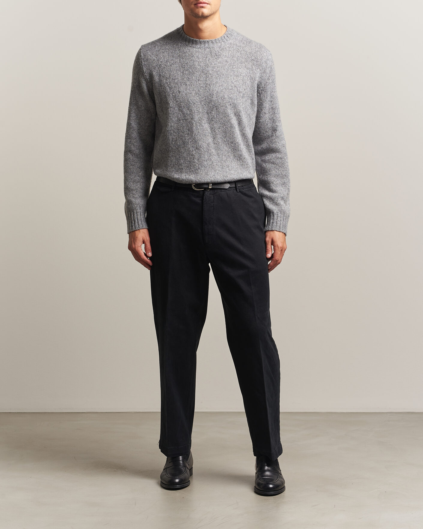 Hombres | Pantalones | Santaniello | Washed Cotton Trousers Black