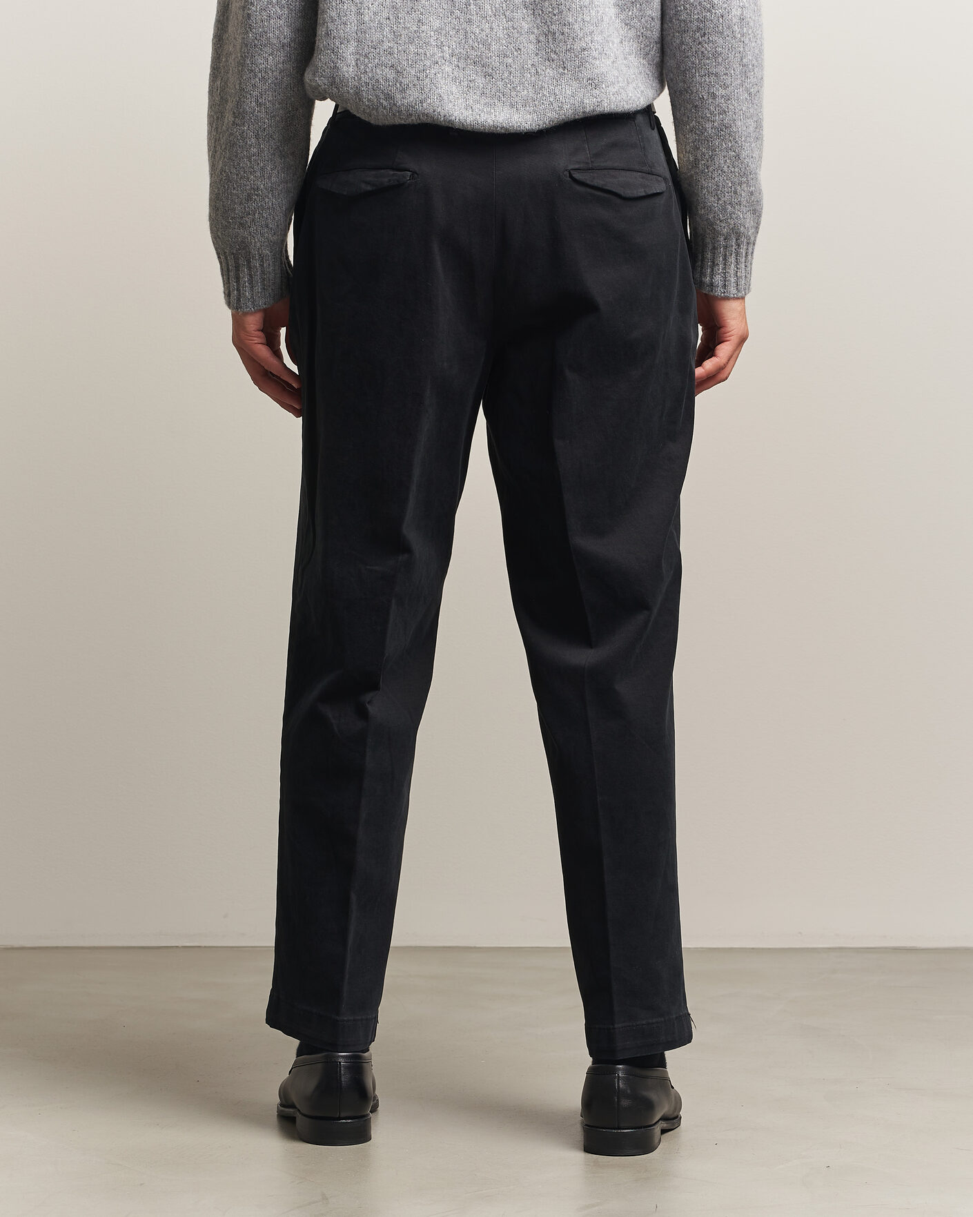 Hombres | Pantalones | Santaniello | Washed Cotton Trousers Black
