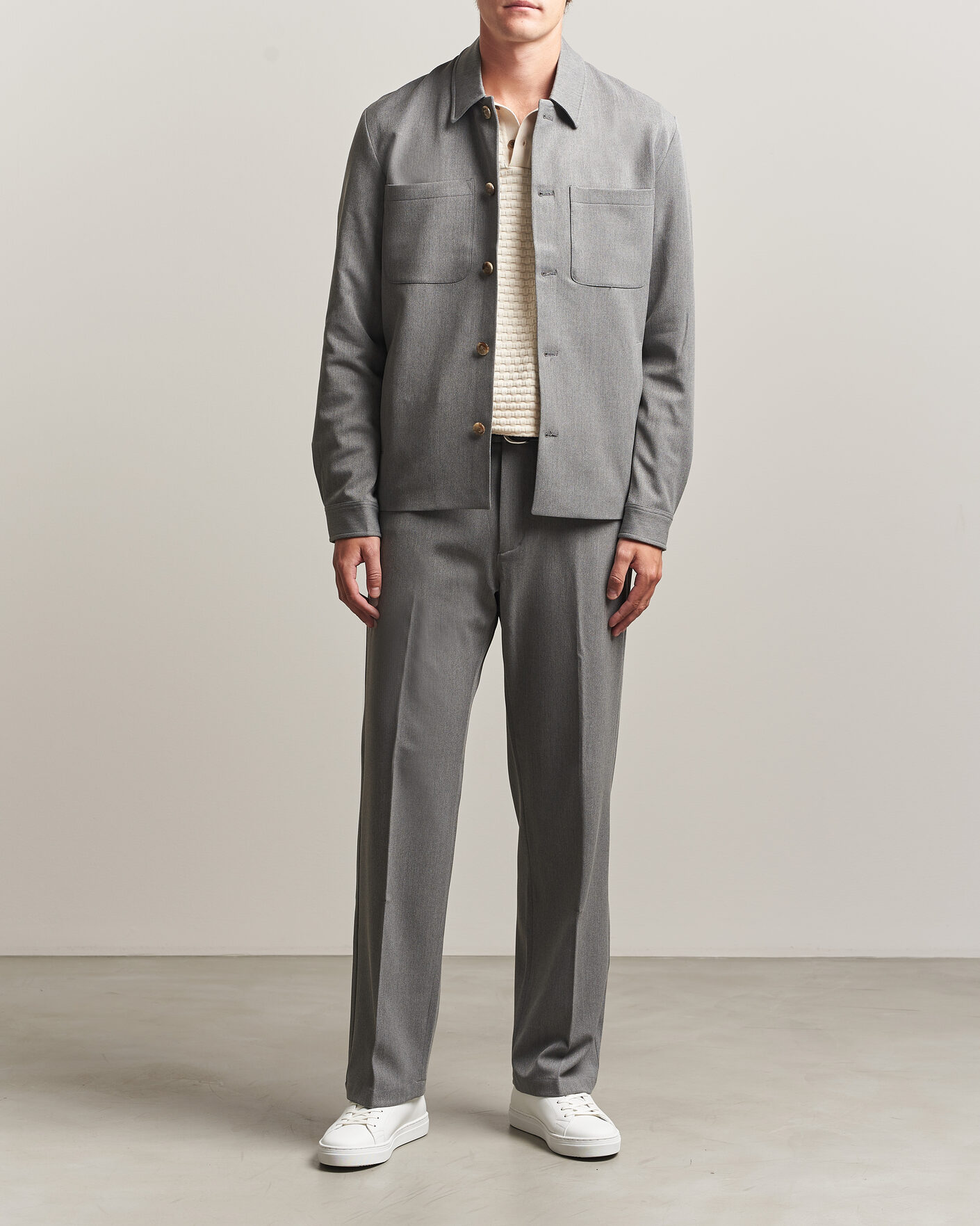 Hombres | Camisas | LES DEUX | Marsielle Hybrid Jacket Grey Melange