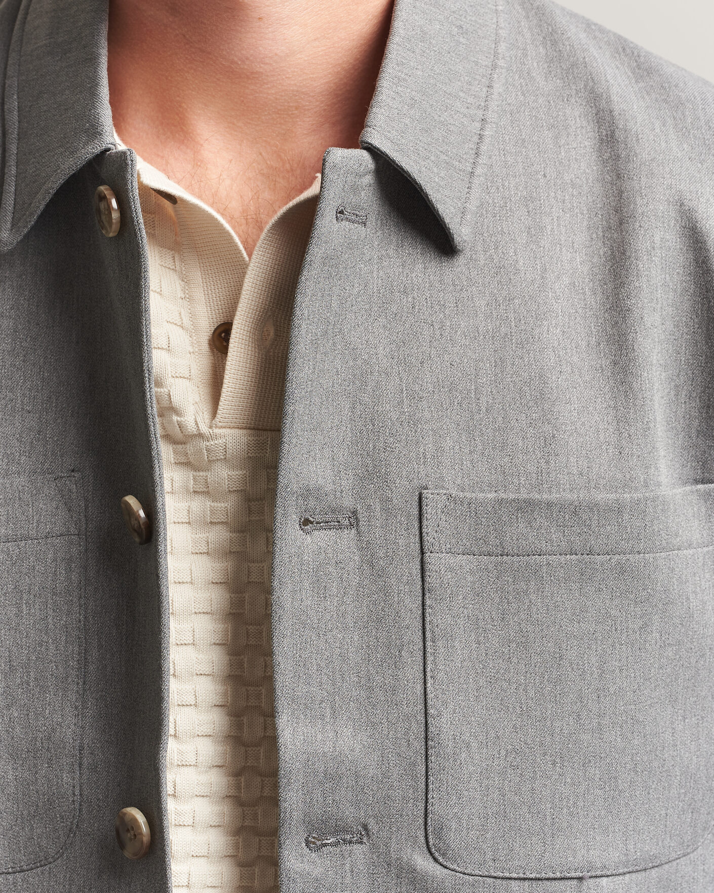 Hombres | Camisas | LES DEUX | Marsielle Hybrid Jacket Grey Melange