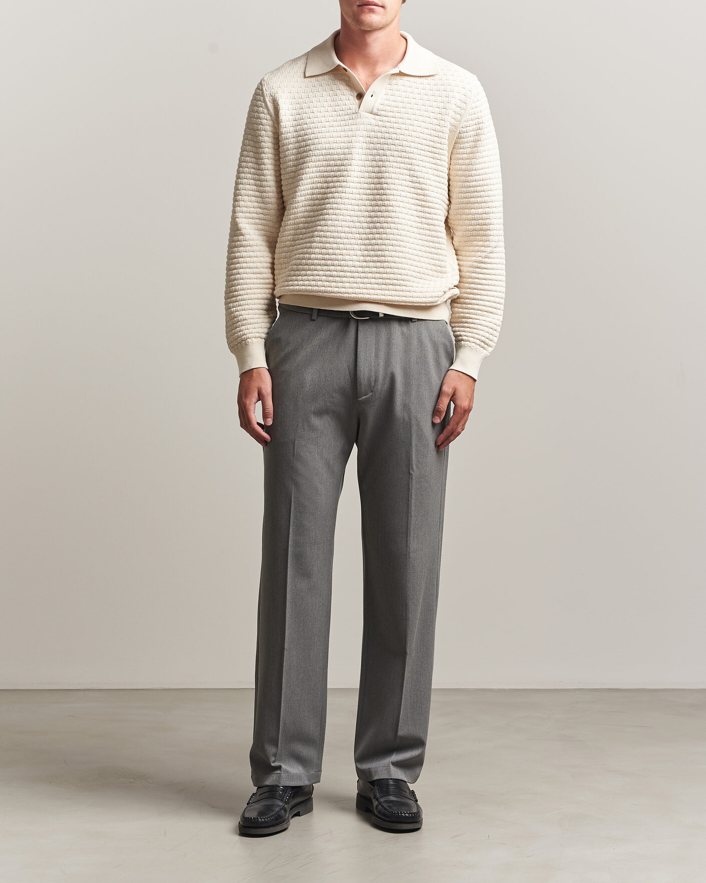 Hombres | Pantalones | LES DEUX | Como Solid Slack Pants Grey Melange
