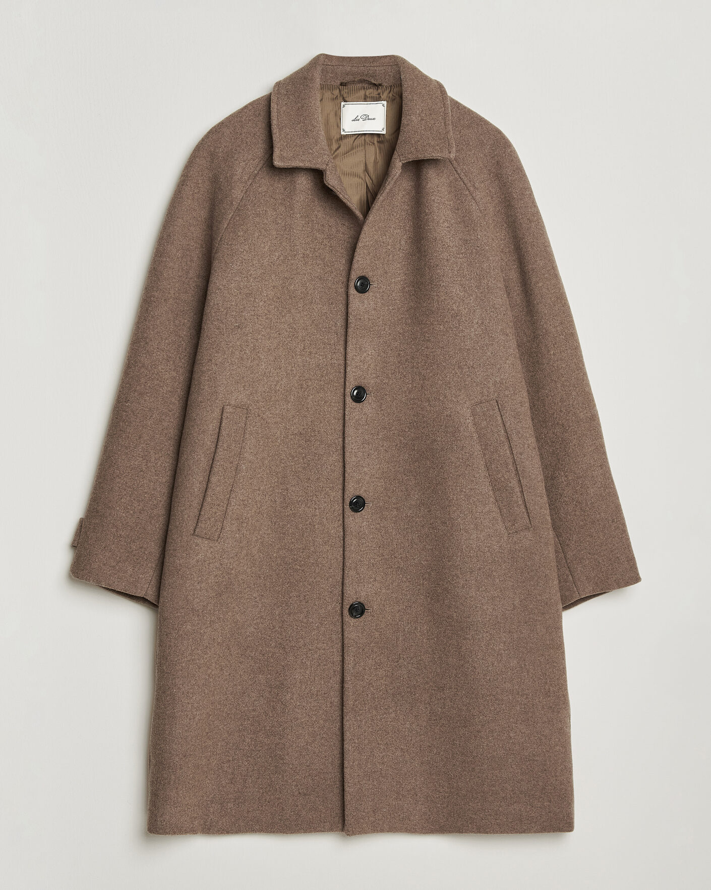 Hombres | Abrigos y chaquetas | LES DEUX | Solid Wool Coat Dark Sand Melange