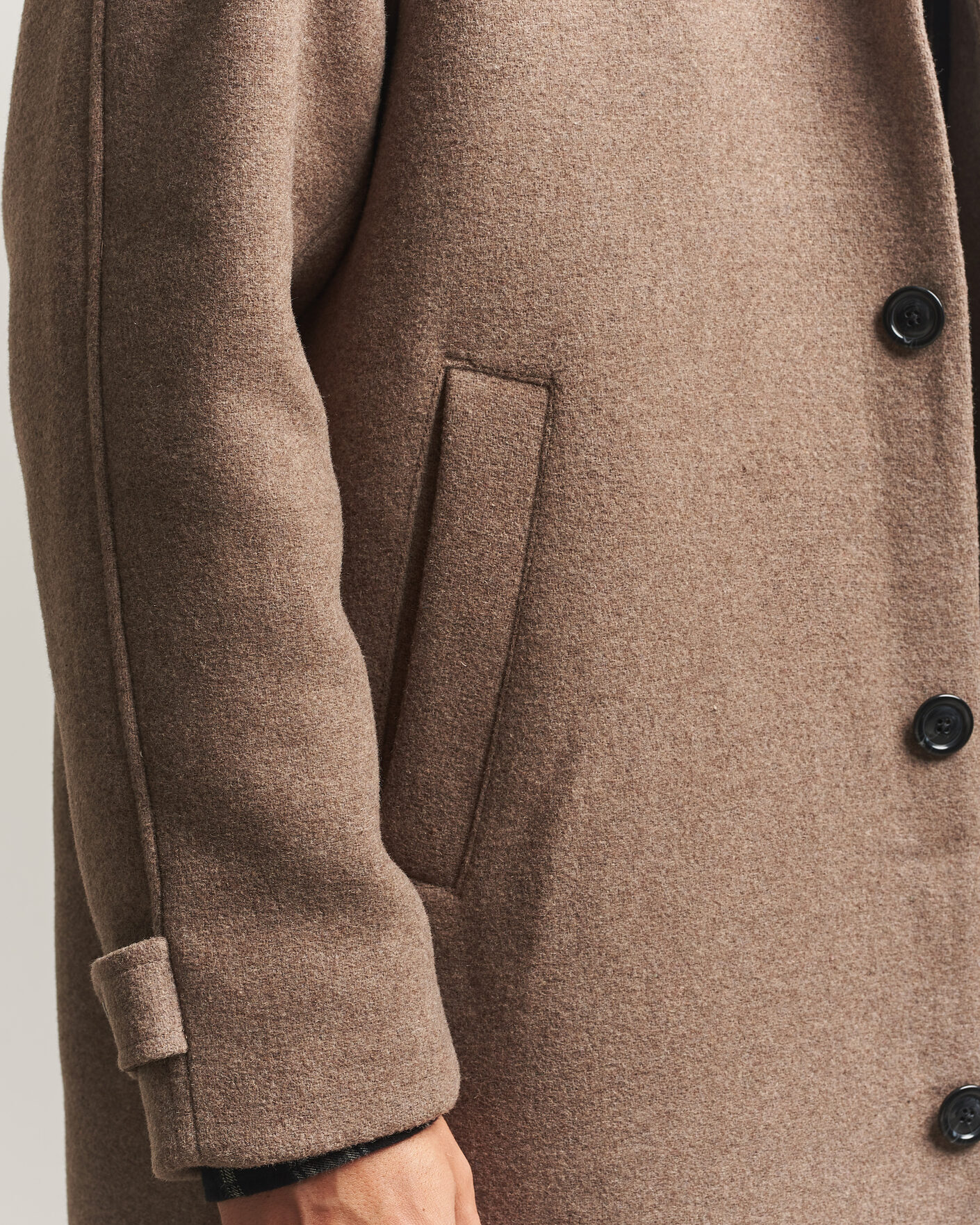 Hombres | Abrigos y chaquetas | LES DEUX | Solid Wool Coat Dark Sand Melange