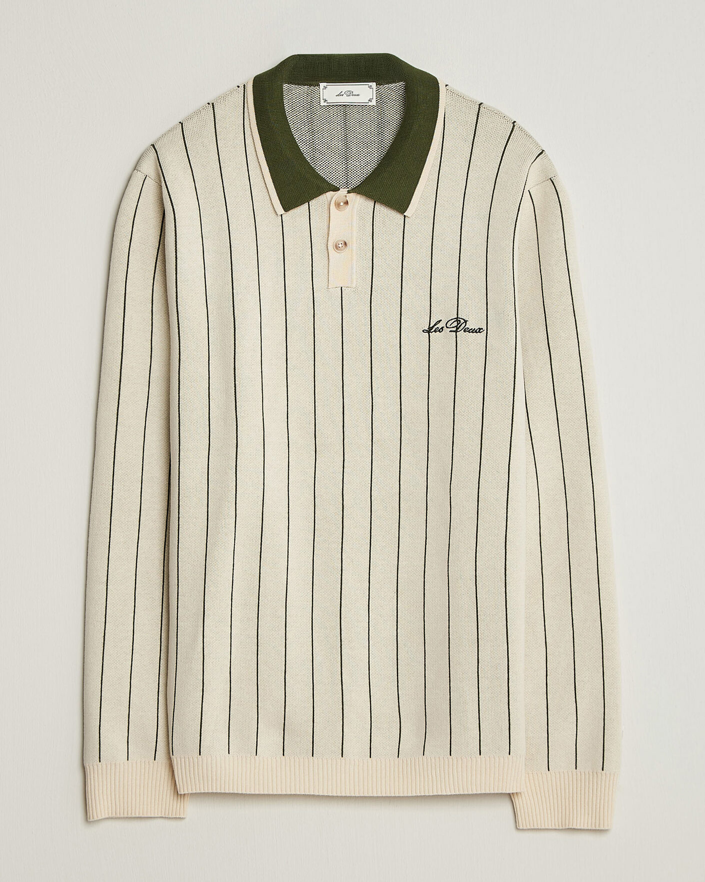 Hombres | Jerséis y prendas de punto | LES DEUX | Signature Knitted Long Sleeve Polo Ivory