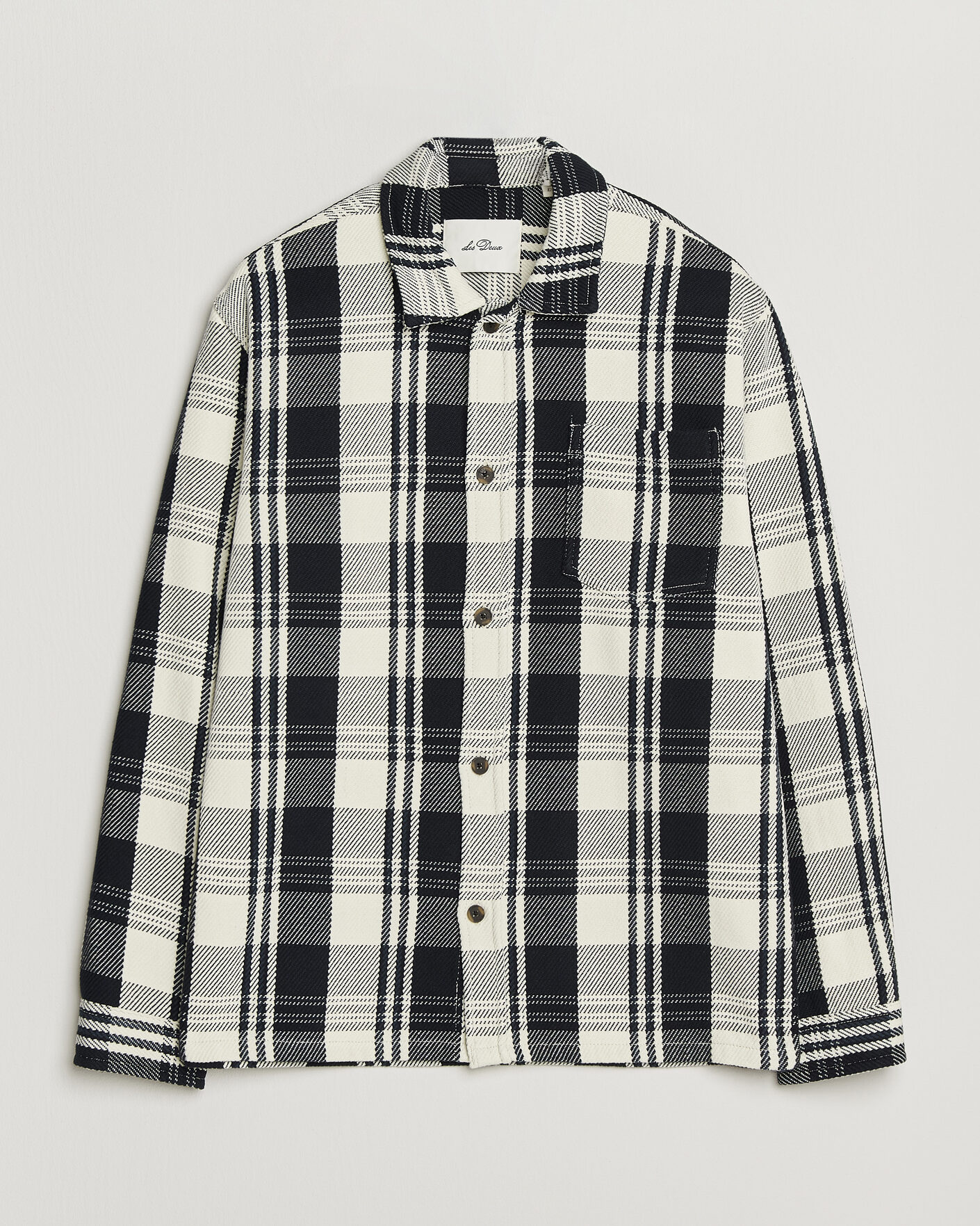 Hombres | Camisas | LES DEUX | Structured Check Overshirt Dark Navy