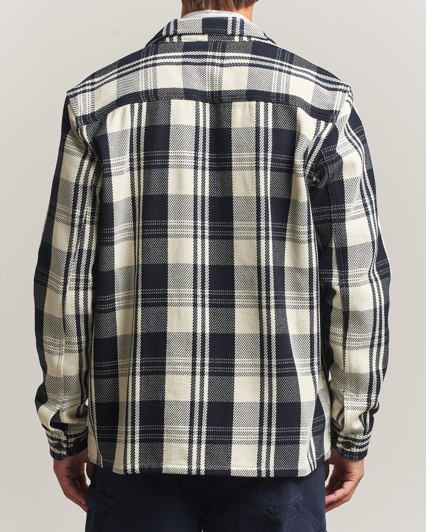 Hombres | Camisas | LES DEUX | Structured Check Overshirt Dark Navy