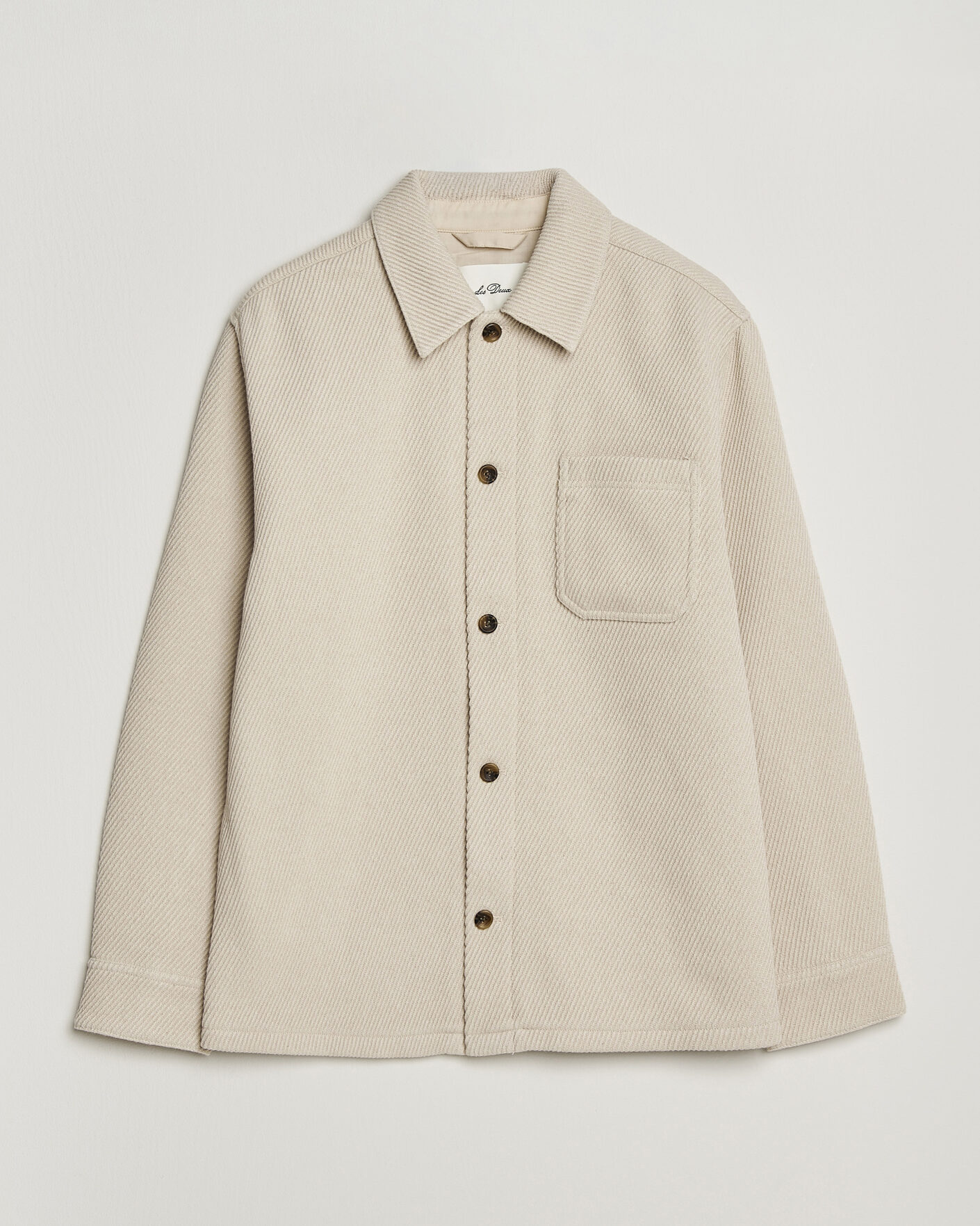Hombres | Camisas | LES DEUX | Twill Wool Overshirt Ivory