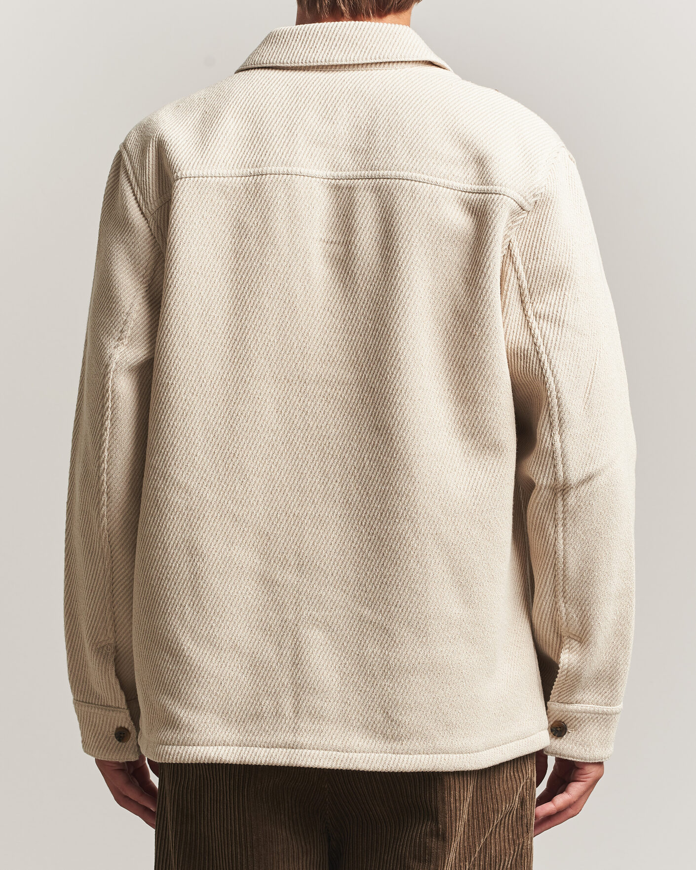 Hombres | Camisas | LES DEUX | Twill Wool Overshirt Ivory