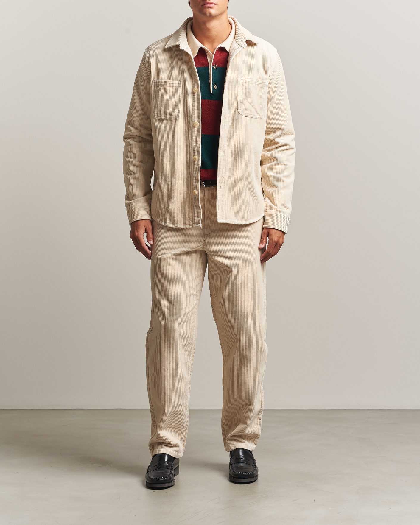 Hombres | Camisas | LES DEUX | Corduroy Overshirt Ivory