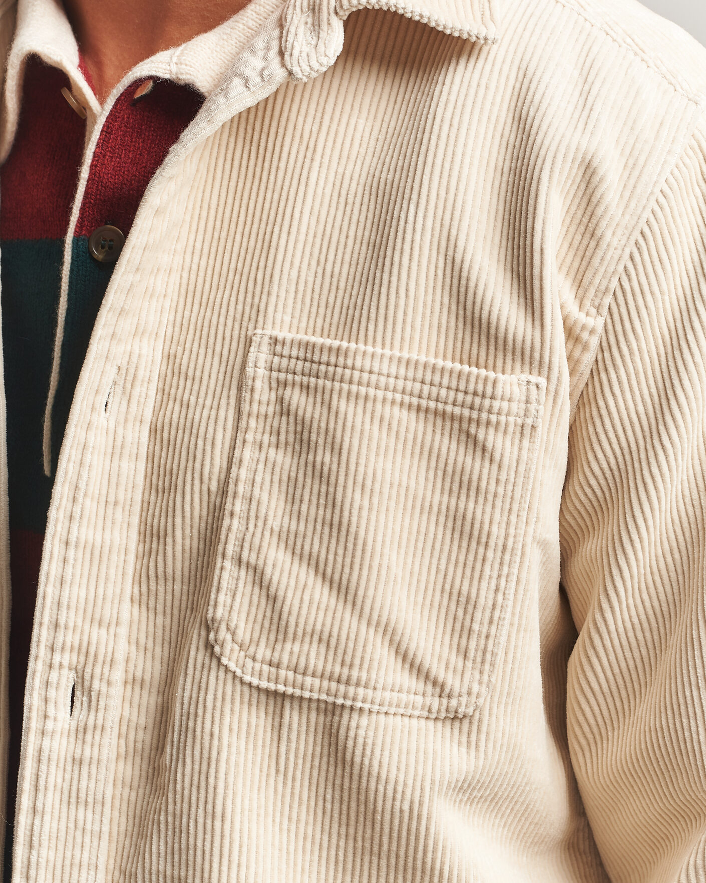 Hombres | Camisas | LES DEUX | Corduroy Overshirt Ivory
