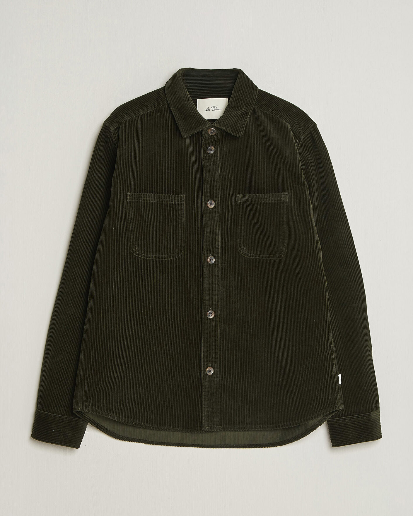 Hombres | Camisas | LES DEUX | Corduroy Overshirt Rosin Green