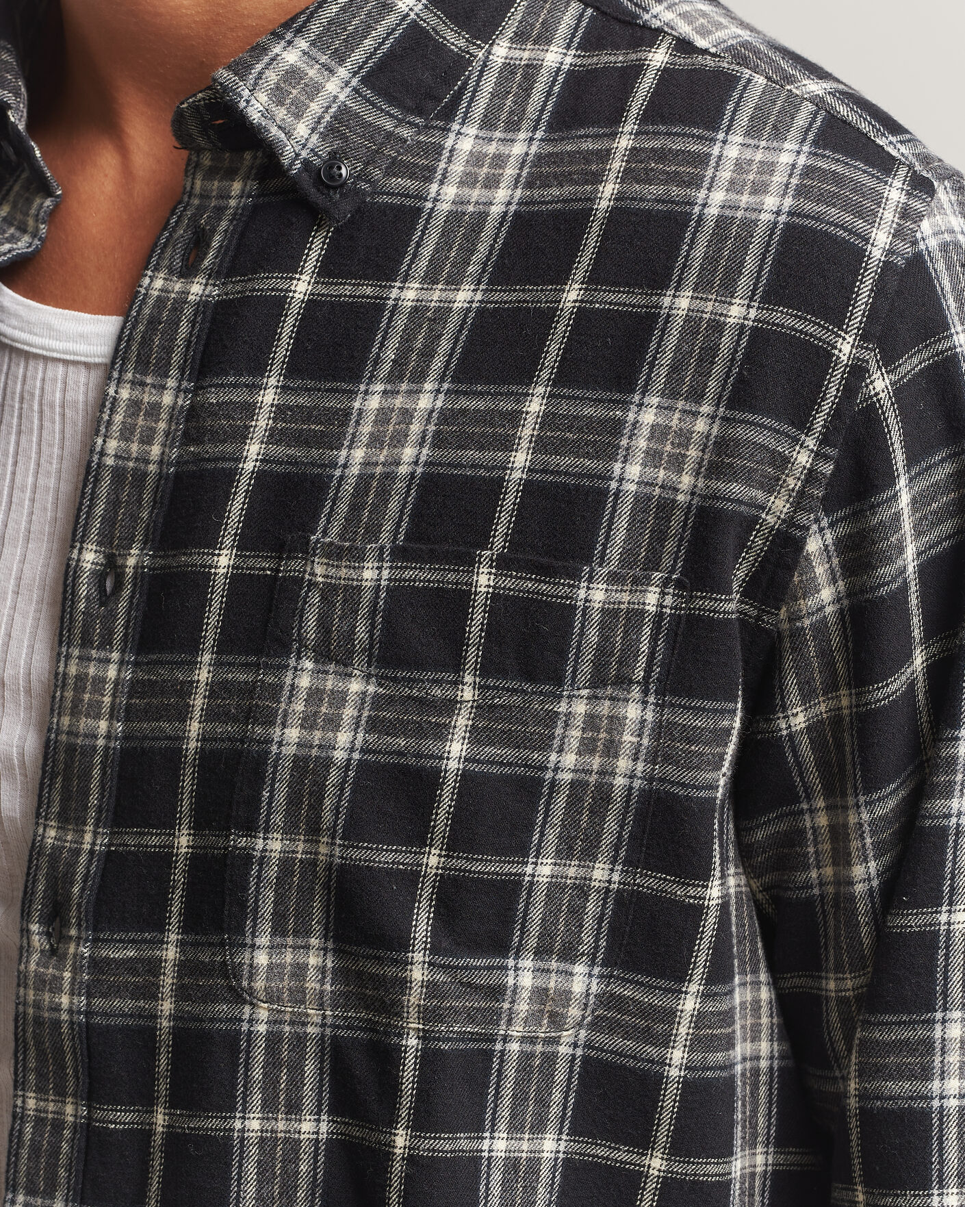 Hombres | Camisas | LES DEUX | Vintage Check Shirt Black