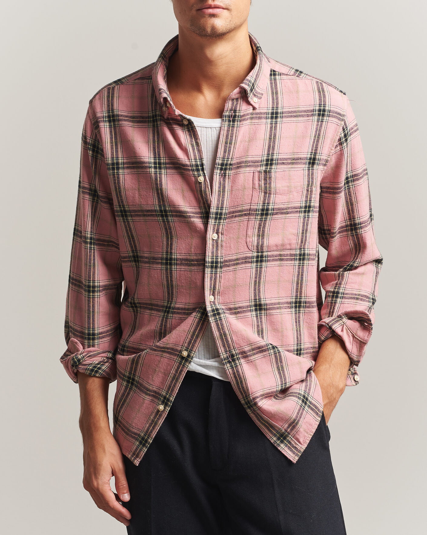 Hombres | Camisas | LES DEUX | Vintage Check Shirt India Ink