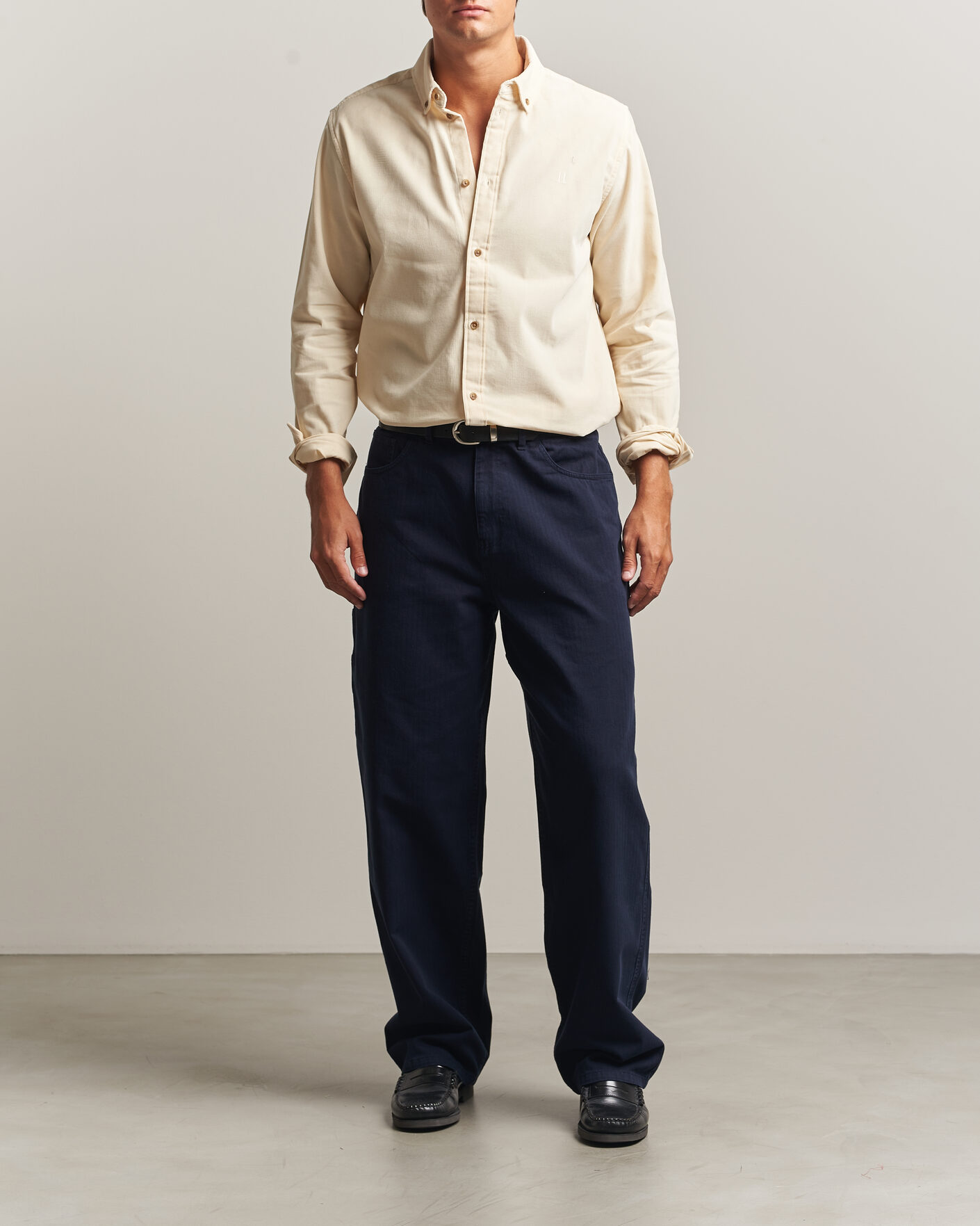Hombres | Camisas | LES DEUX | Pinwale Corduroy Shirt Ivory