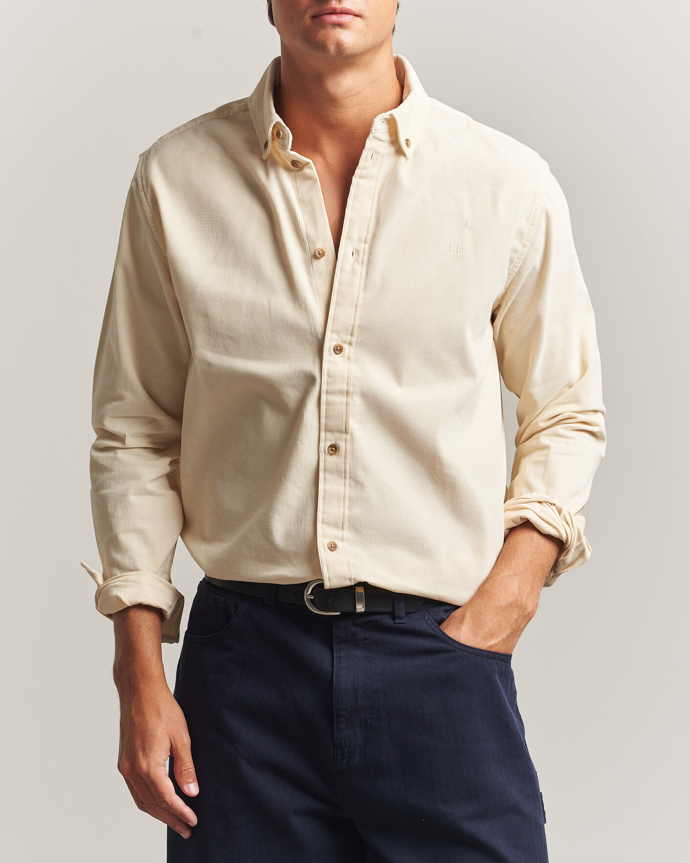 Hombres | Camisas | LES DEUX | Pinwale Corduroy Shirt Ivory