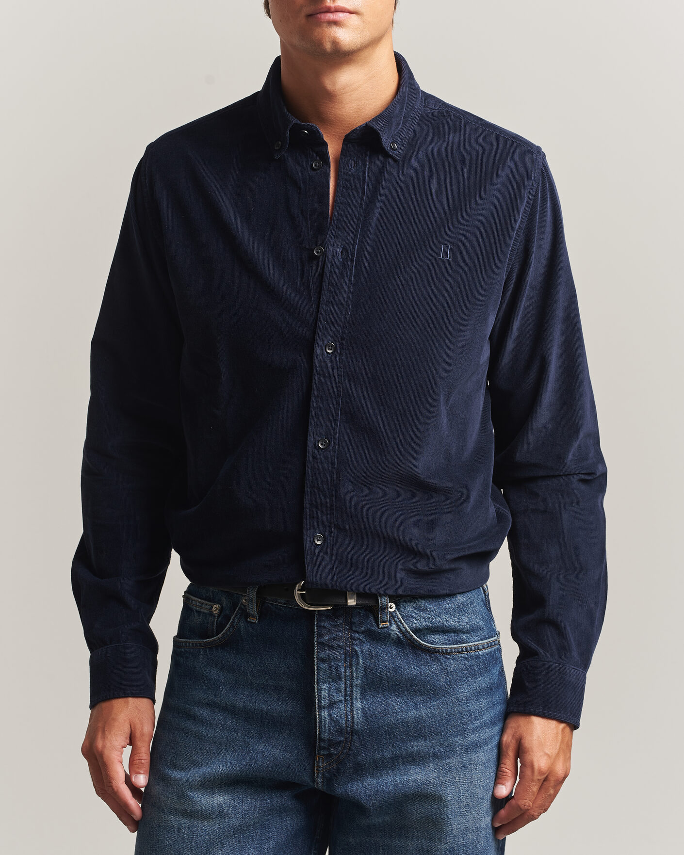 Hombres | Camisas | LES DEUX | Pinwale Corduroy Shirt Dark Navy