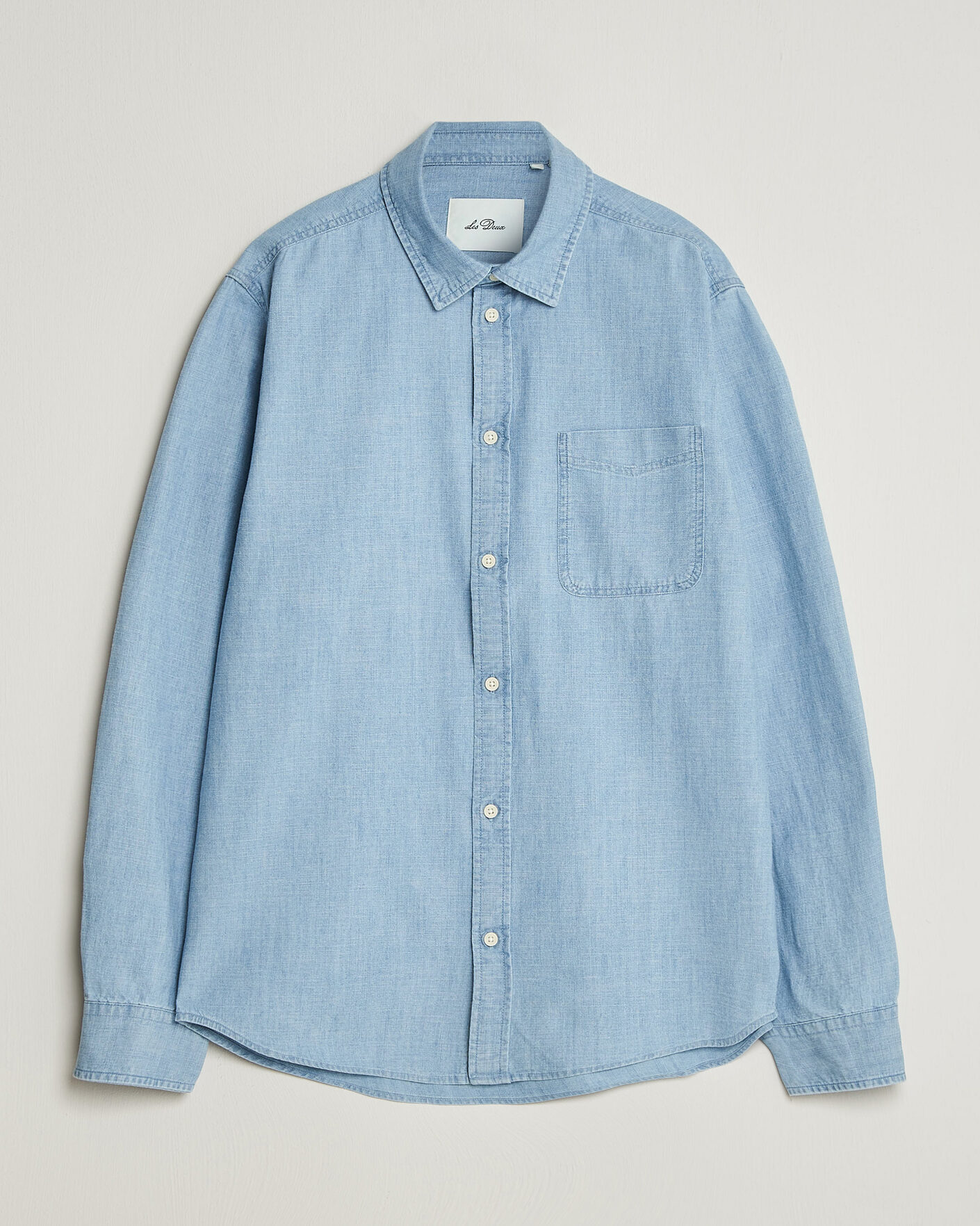 Hombres | Camisas | LES DEUX | Chambray Shirt Light Blue Wash