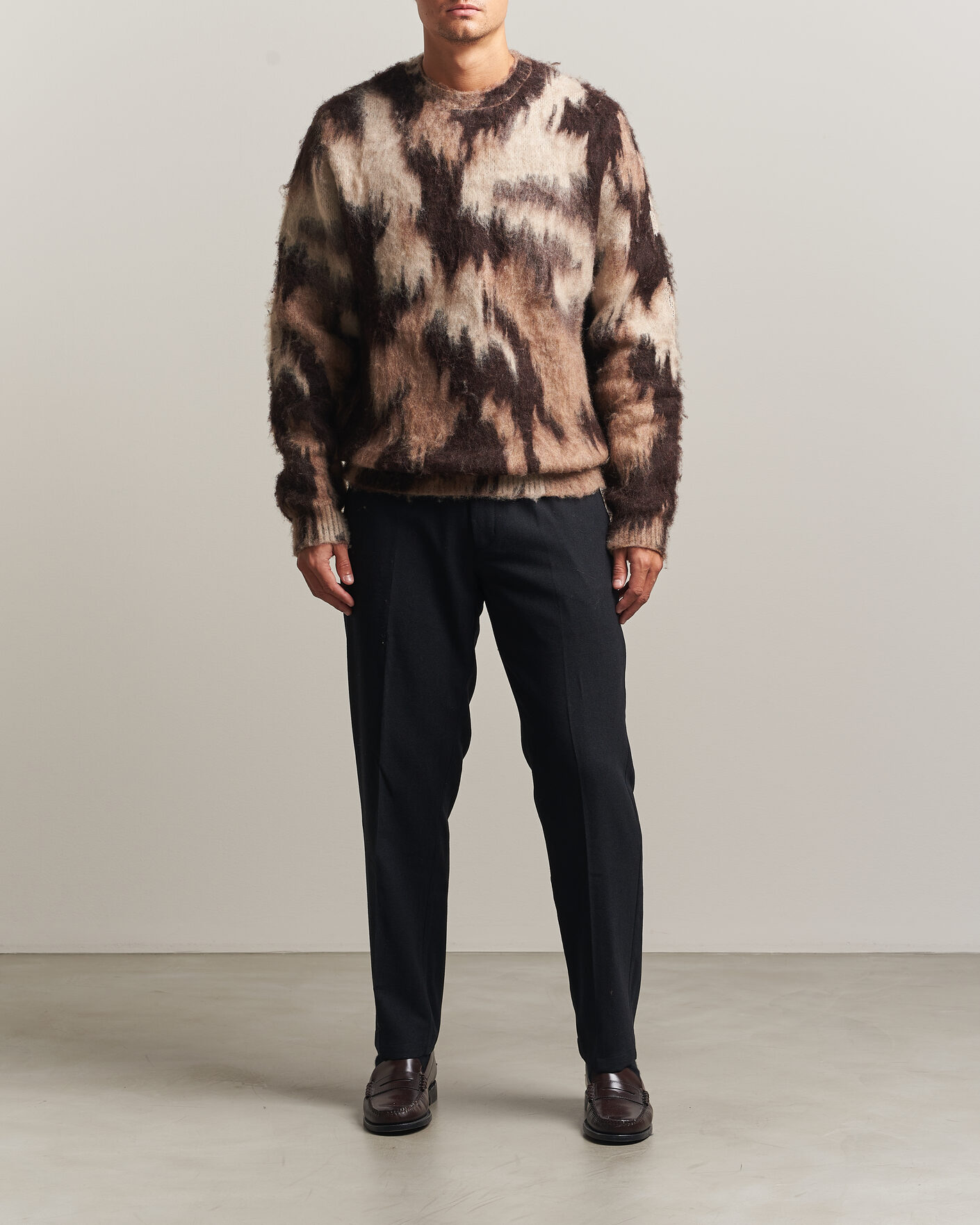 Hombres | Jerséis y prendas de punto | LES DEUX | Forrest Crewneck Knit Brown