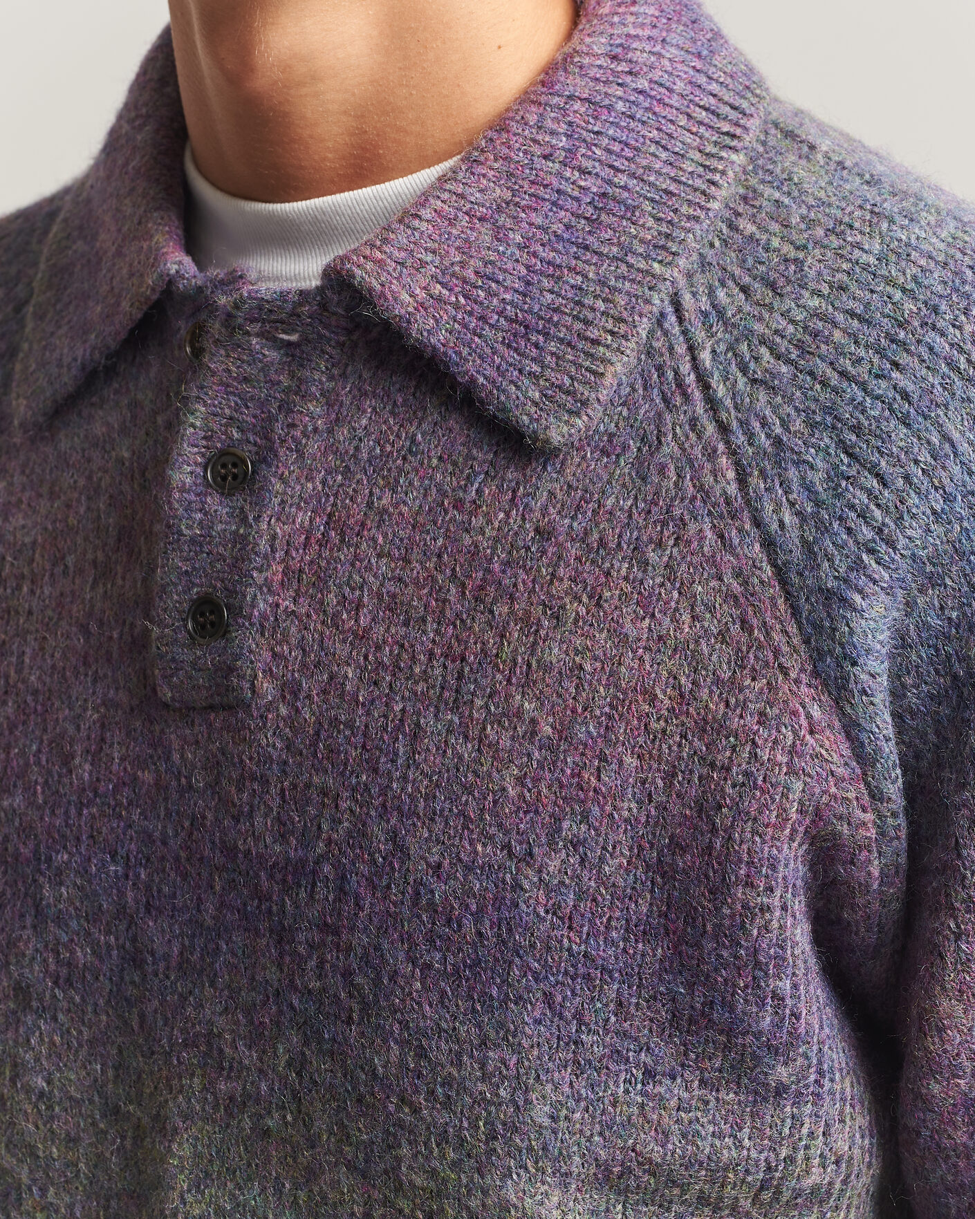 Hombres | Jerséis y prendas de punto | LES DEUX | Gradient Knitted Polo Spiced Plum