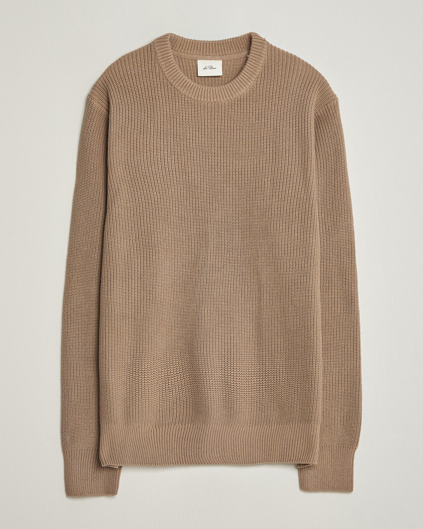 Hombres | Jerséis y prendas de punto | LES DEUX | Rib Crewneck Knit Dark Sand