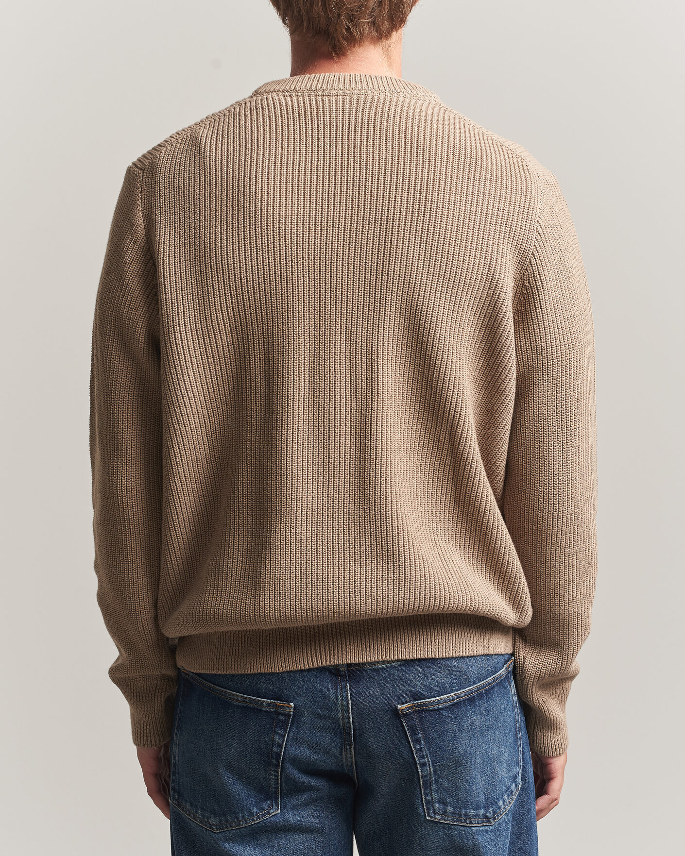 Hombres | Jerséis y prendas de punto | LES DEUX | Rib Crewneck Knit Dark Sand