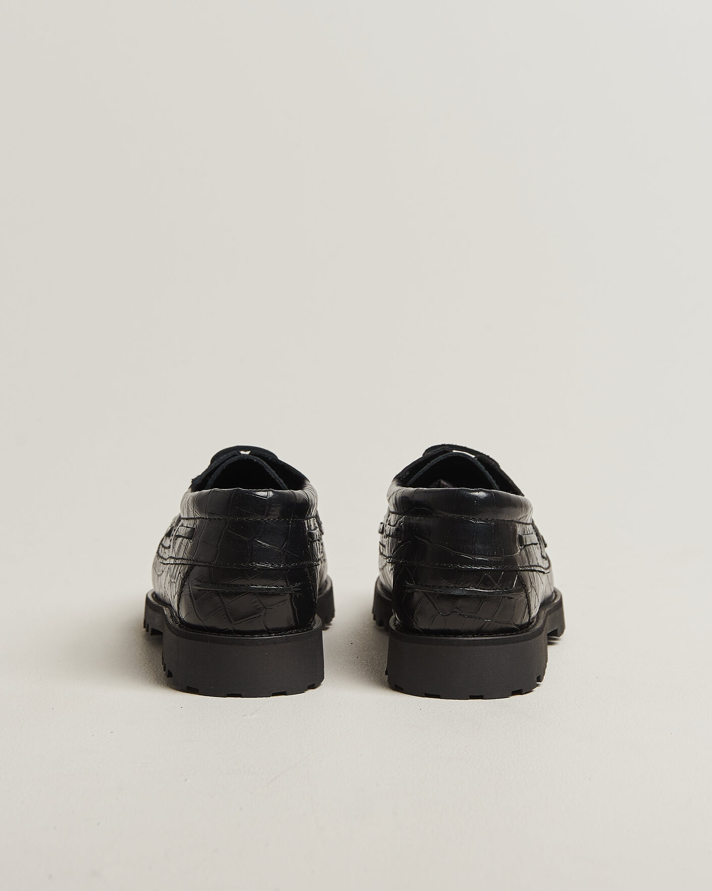 Hombres | Zapatos náuticos | LES DEUX | Croco Boat Shoe Black