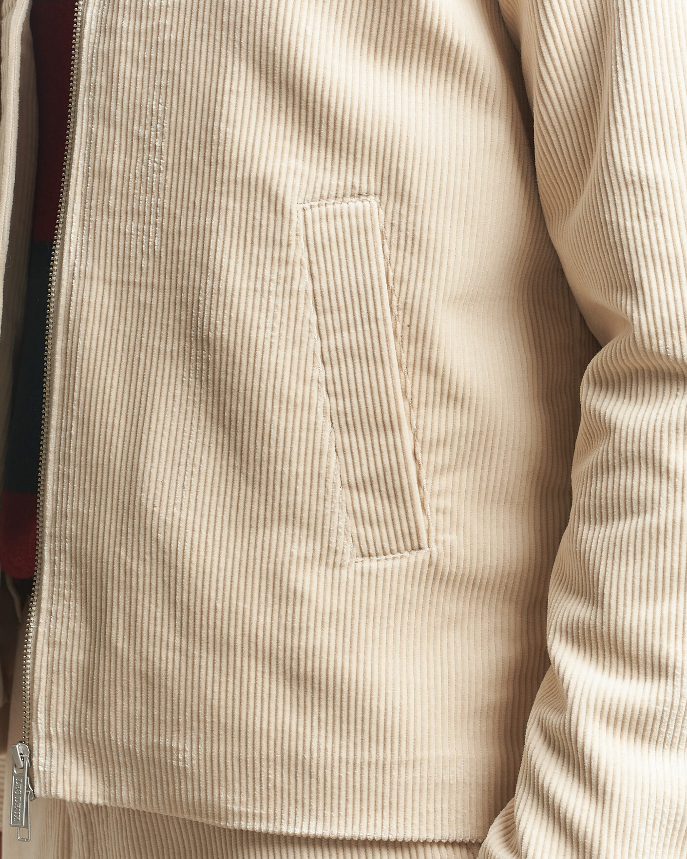 Hombres | Abrigos y chaquetas | LES DEUX | Corduroy Zipper Coach Jacket Ivory