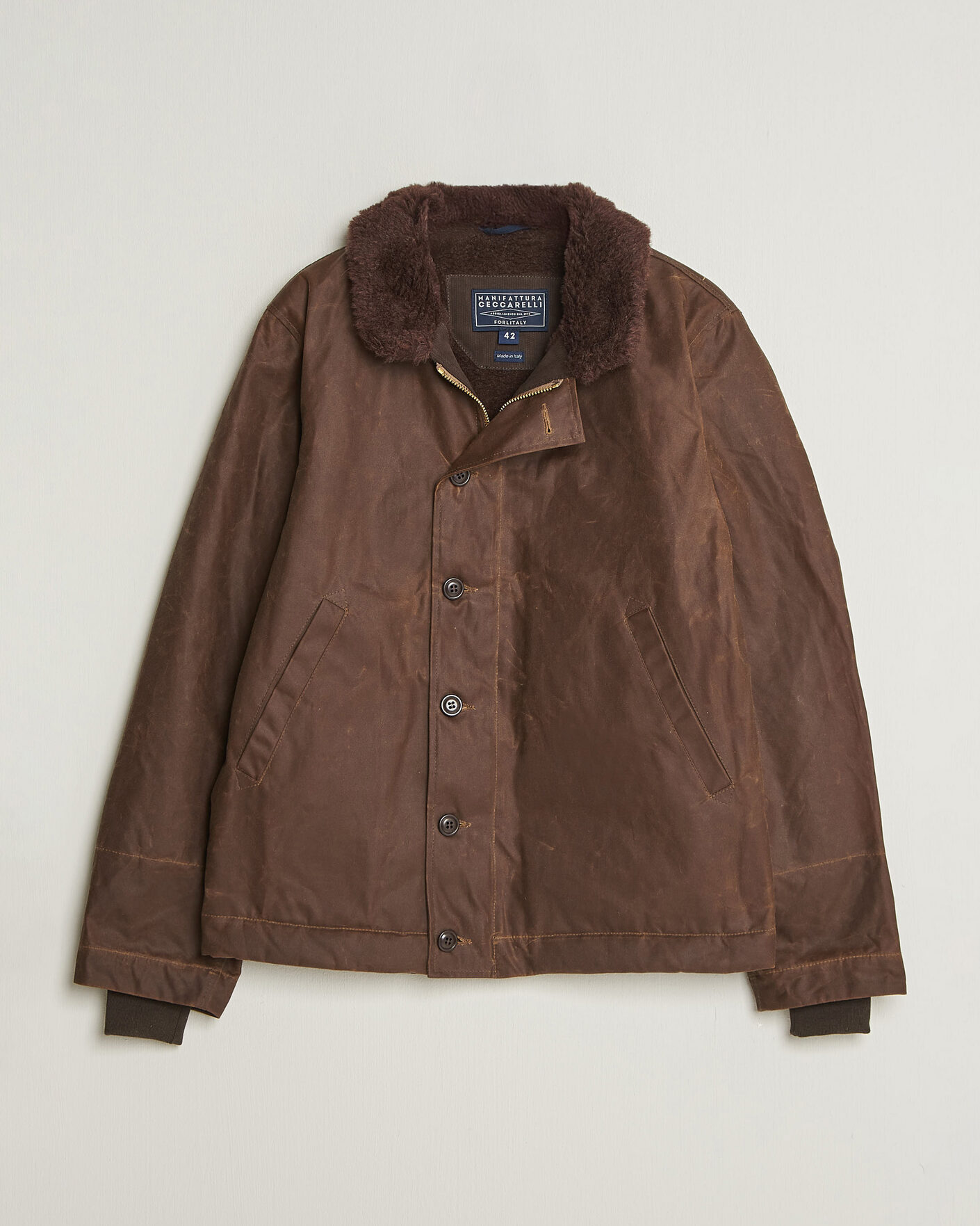 Hombres | Abrigos y chaquetas | Manifattura Ceccarelli | Deck Jacket Dark Tan