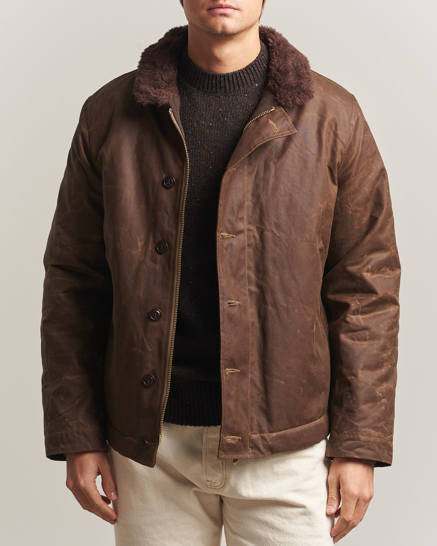 Hombres | Abrigos y chaquetas | Manifattura Ceccarelli | Deck Jacket Dark Tan