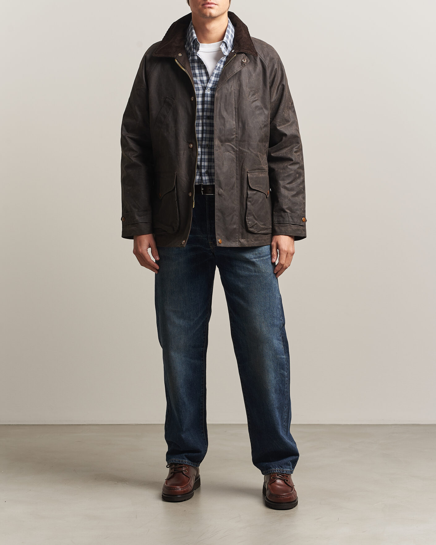 Hombres | Abrigos y chaquetas | Manifattura Ceccarelli | Rain Caban Wax Cloth Chocolate