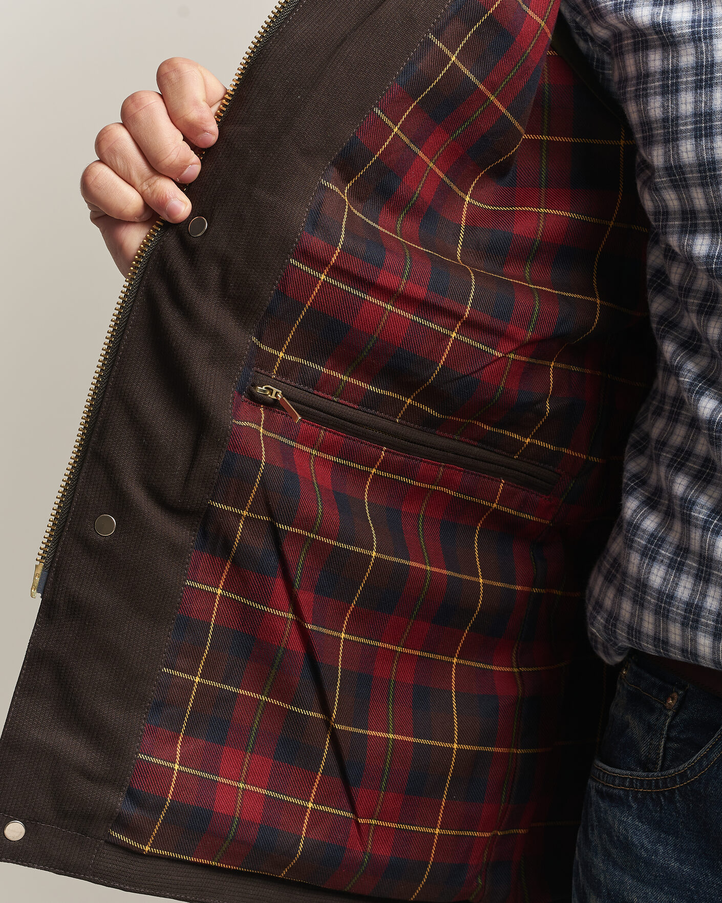 Hombres | Abrigos y chaquetas | Manifattura Ceccarelli | Rain Caban Wax Cloth Chocolate