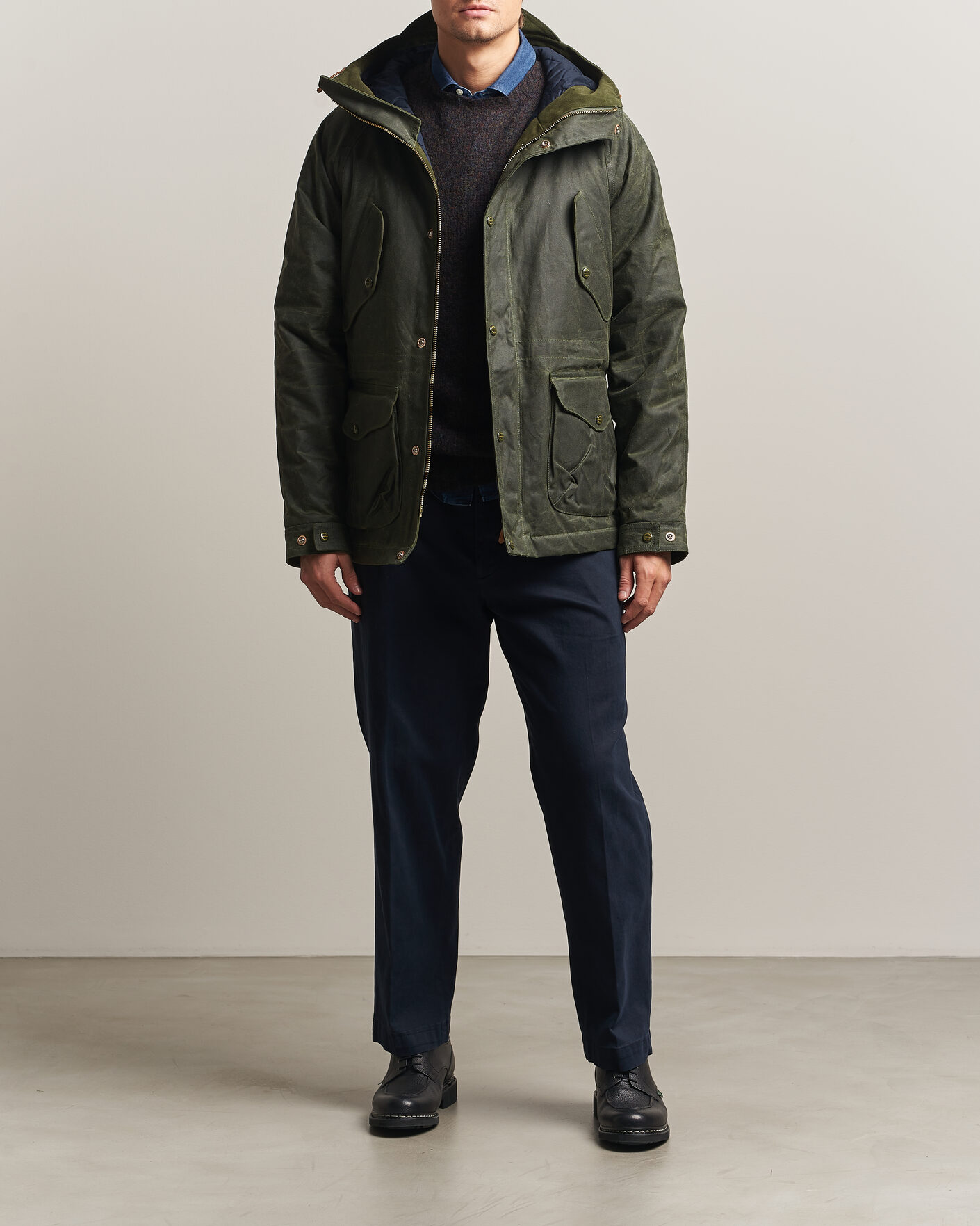 Hombres | Abrigos y chaquetas | Manifattura Ceccarelli | New Fisherman Parka Dark Green