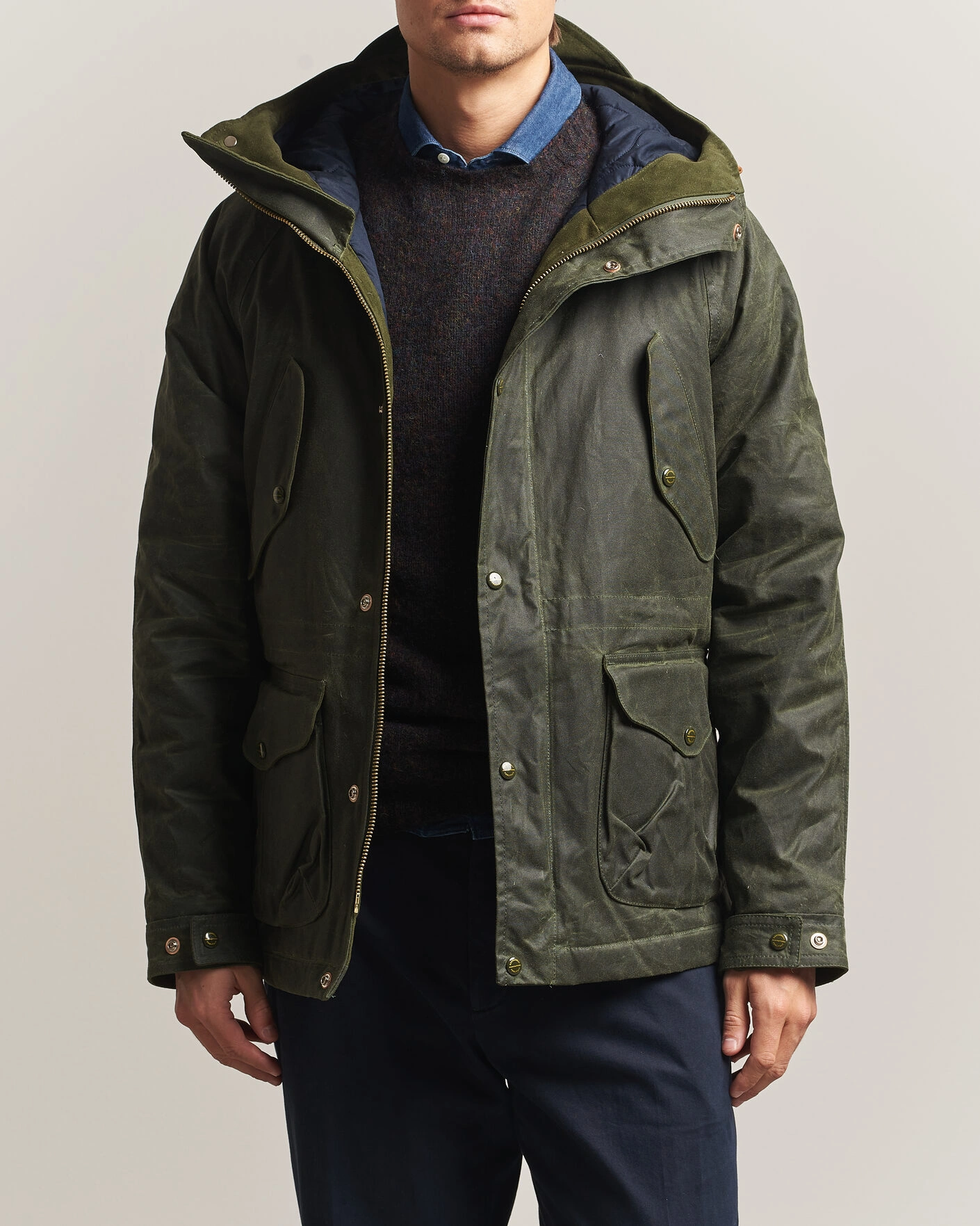 Hombres | Abrigos y chaquetas | Manifattura Ceccarelli | New Fisherman Parka Dark Green