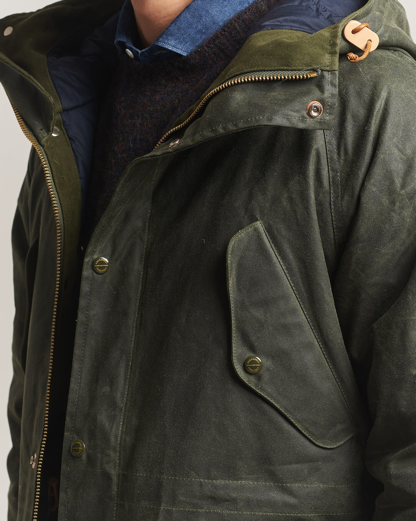 Hombres | Abrigos y chaquetas | Manifattura Ceccarelli | New Fisherman Parka Dark Green
