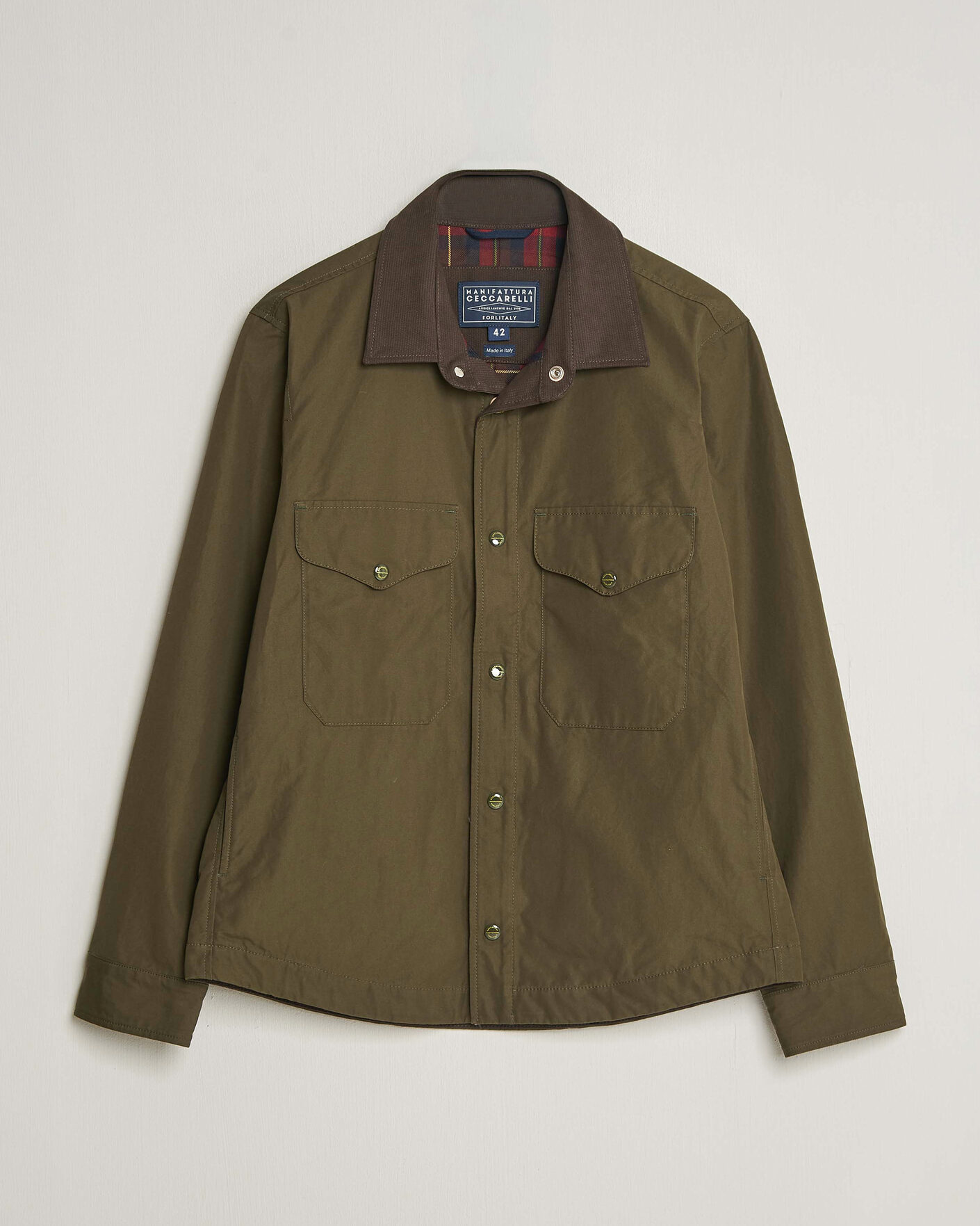 Hombres | Abrigos y chaquetas | Manifattura Ceccarelli | Double Pocket Shirt Jacket Military Green