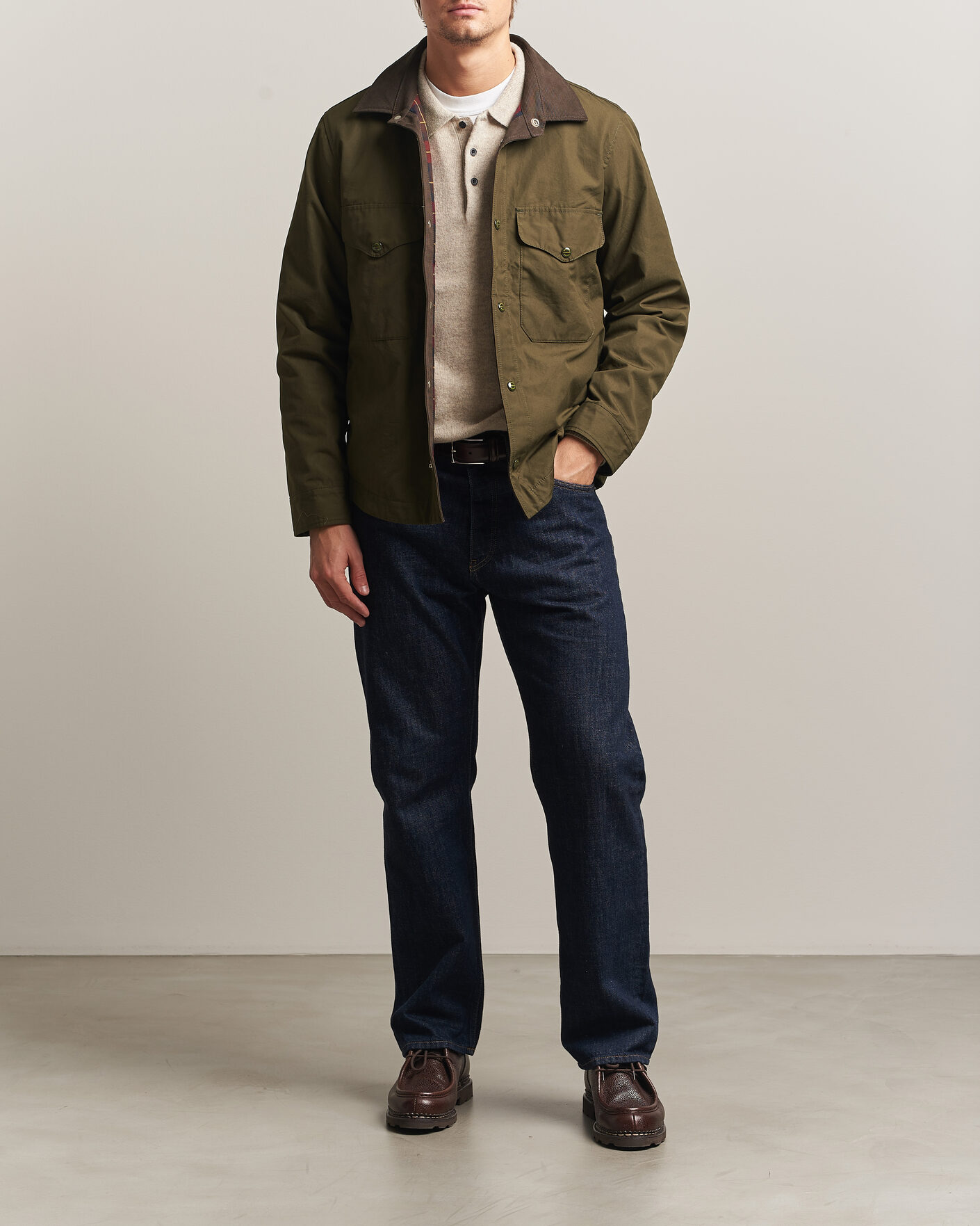 Hombres | Abrigos y chaquetas | Manifattura Ceccarelli | Double Pocket Shirt Jacket Military Green