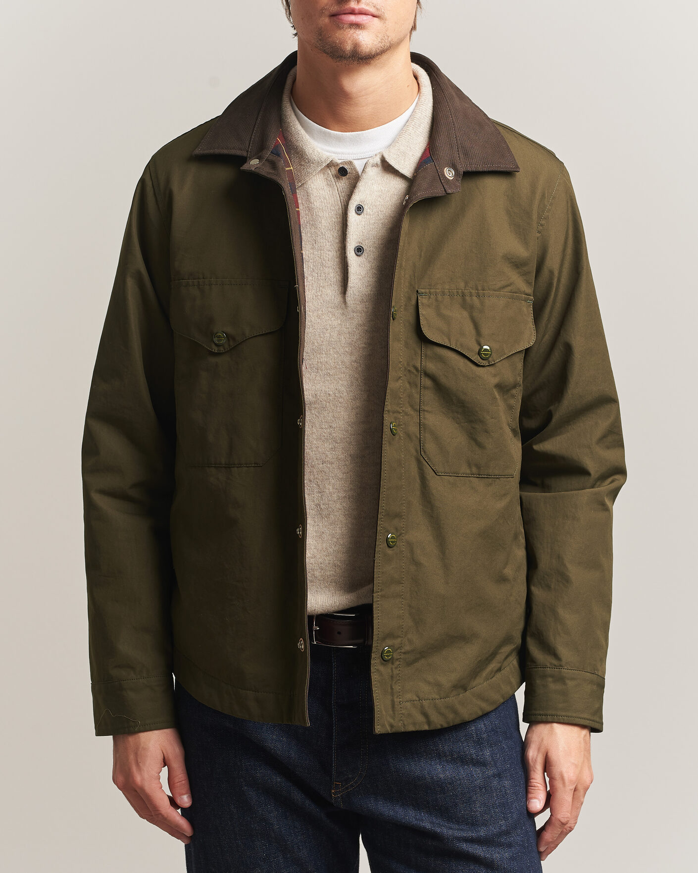 Hombres | Abrigos y chaquetas | Manifattura Ceccarelli | Double Pocket Shirt Jacket Military Green