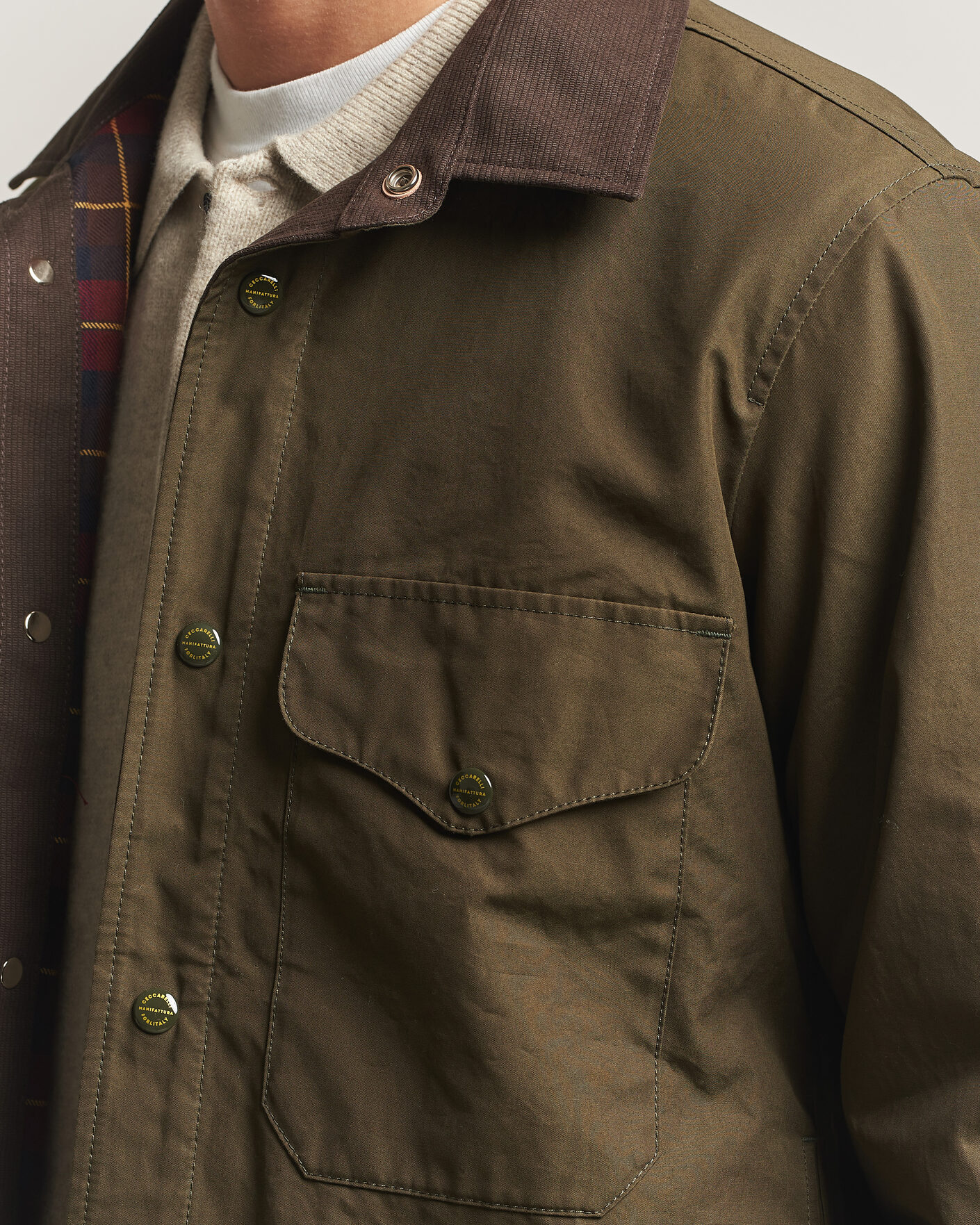 Hombres | Abrigos y chaquetas | Manifattura Ceccarelli | Double Pocket Shirt Jacket Military Green