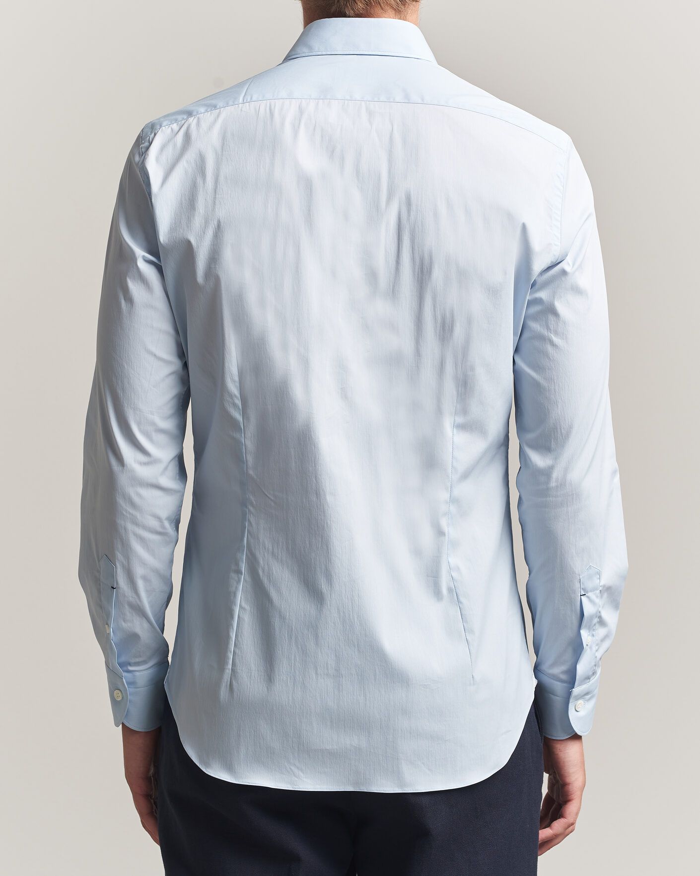 Hombres | Camisas | Mazzarelli | Soft Cotton Popeline Shirt Light Blue