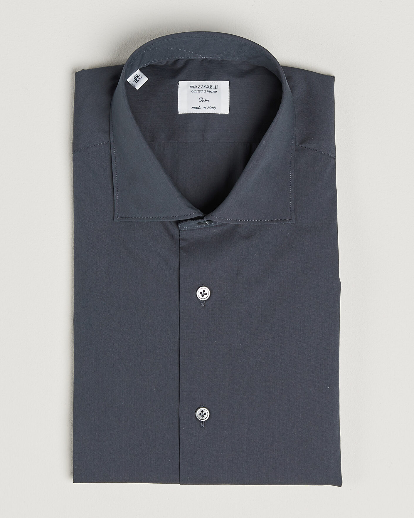 Hombres | Camisas | Mazzarelli | Soft Cotton Popeline Shirt Grey