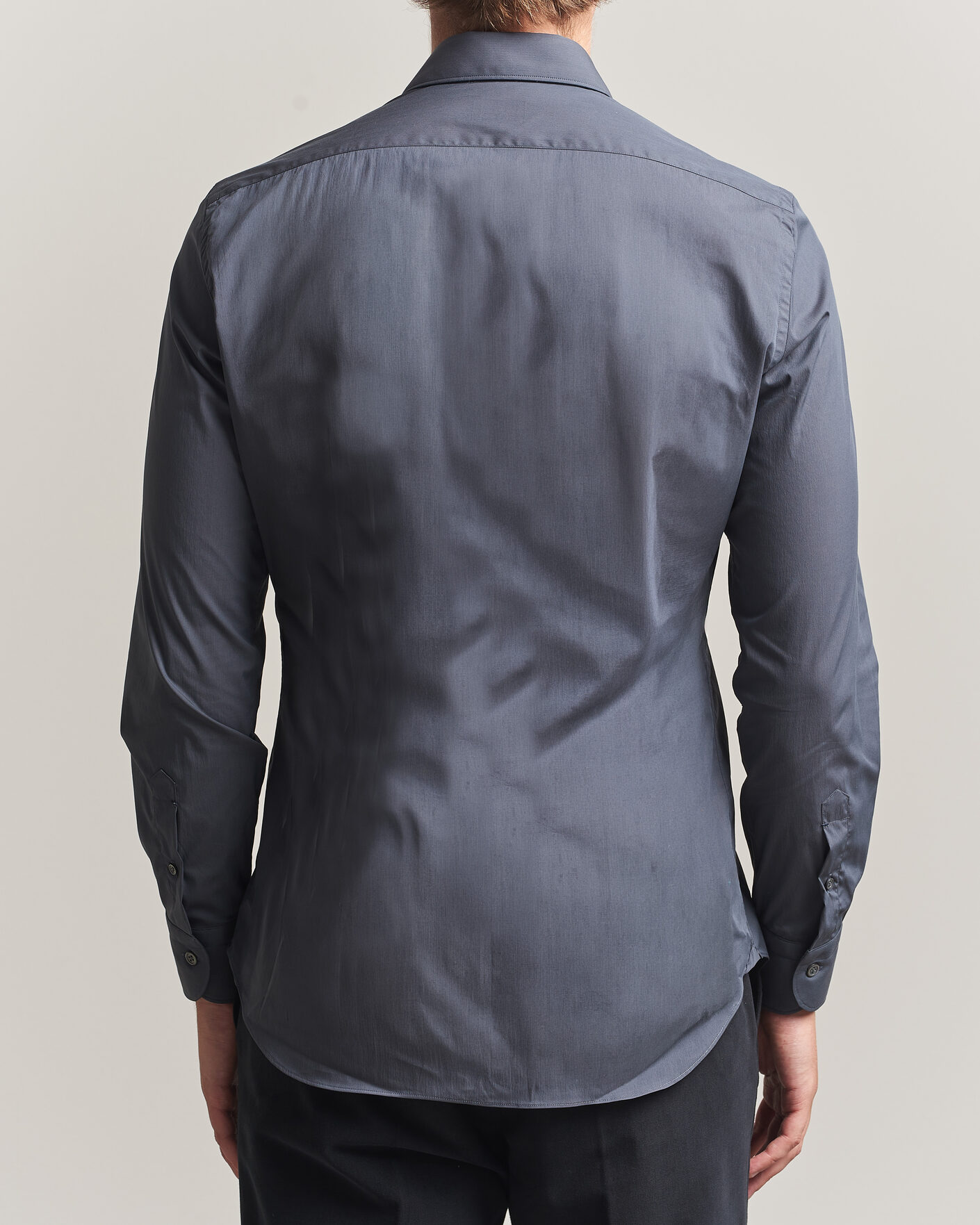 Hombres | Camisas | Mazzarelli | Soft Cotton Popeline Shirt Grey