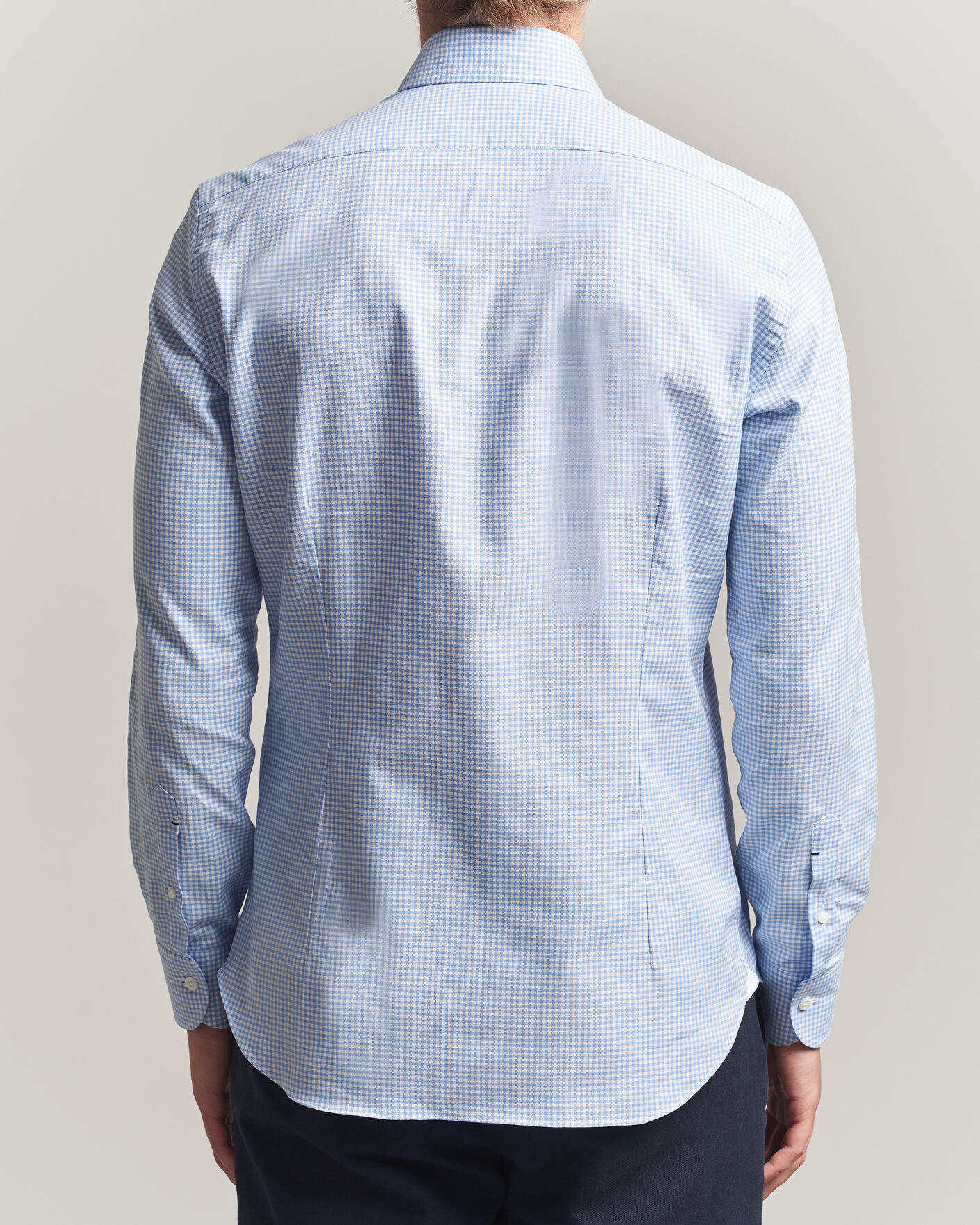Hombres | Camisas | Mazzarelli | Soft Oxford Button Down Shirt Light Blue Check