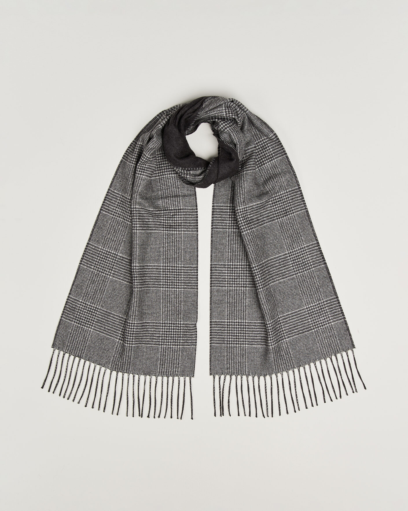 Hombres | Bufandas | Piacenza Cashmere | Cashmere/Silk Glencheck Scarf Grey Melange