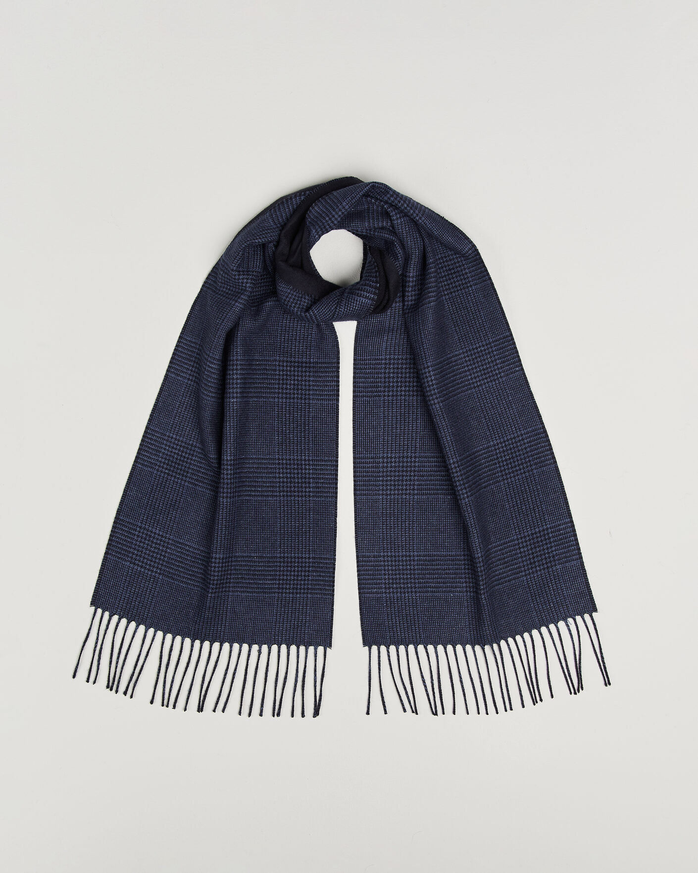 Hombres | Bufandas | Piacenza Cashmere | Cashmere/Silk Glencheck Scarf Navy